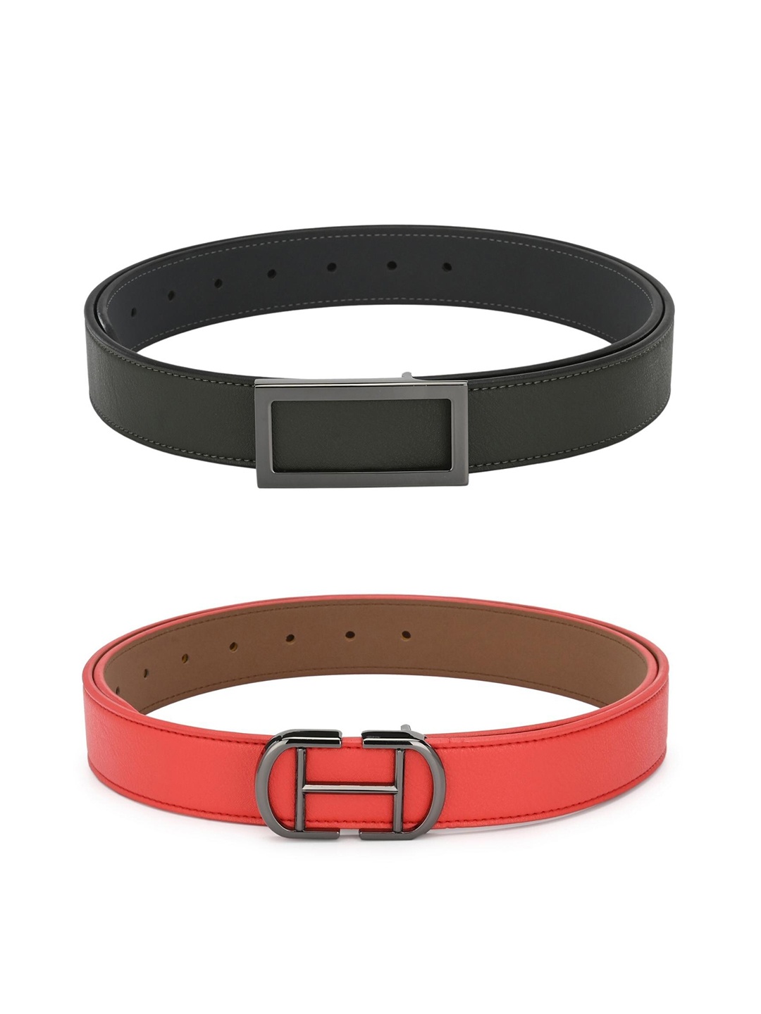 

Calvadoss Men Set of 2 PU Belt, Green