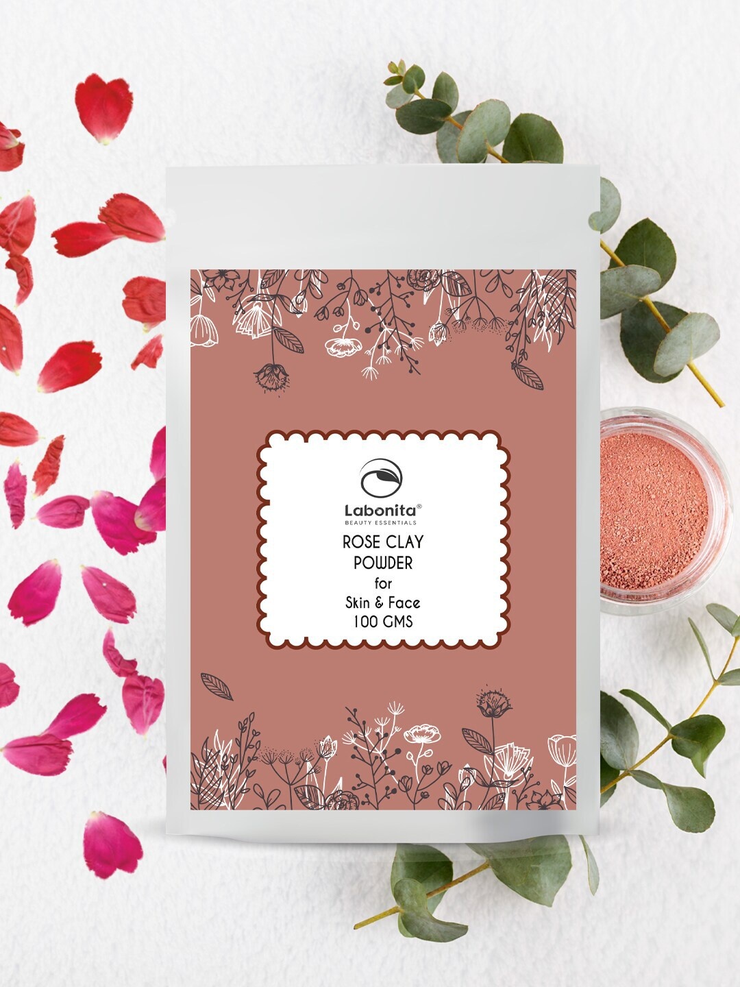 

Labonita Set of 3 Rose Clay Powder for Skin & Face Care - 100 g Each, Pink