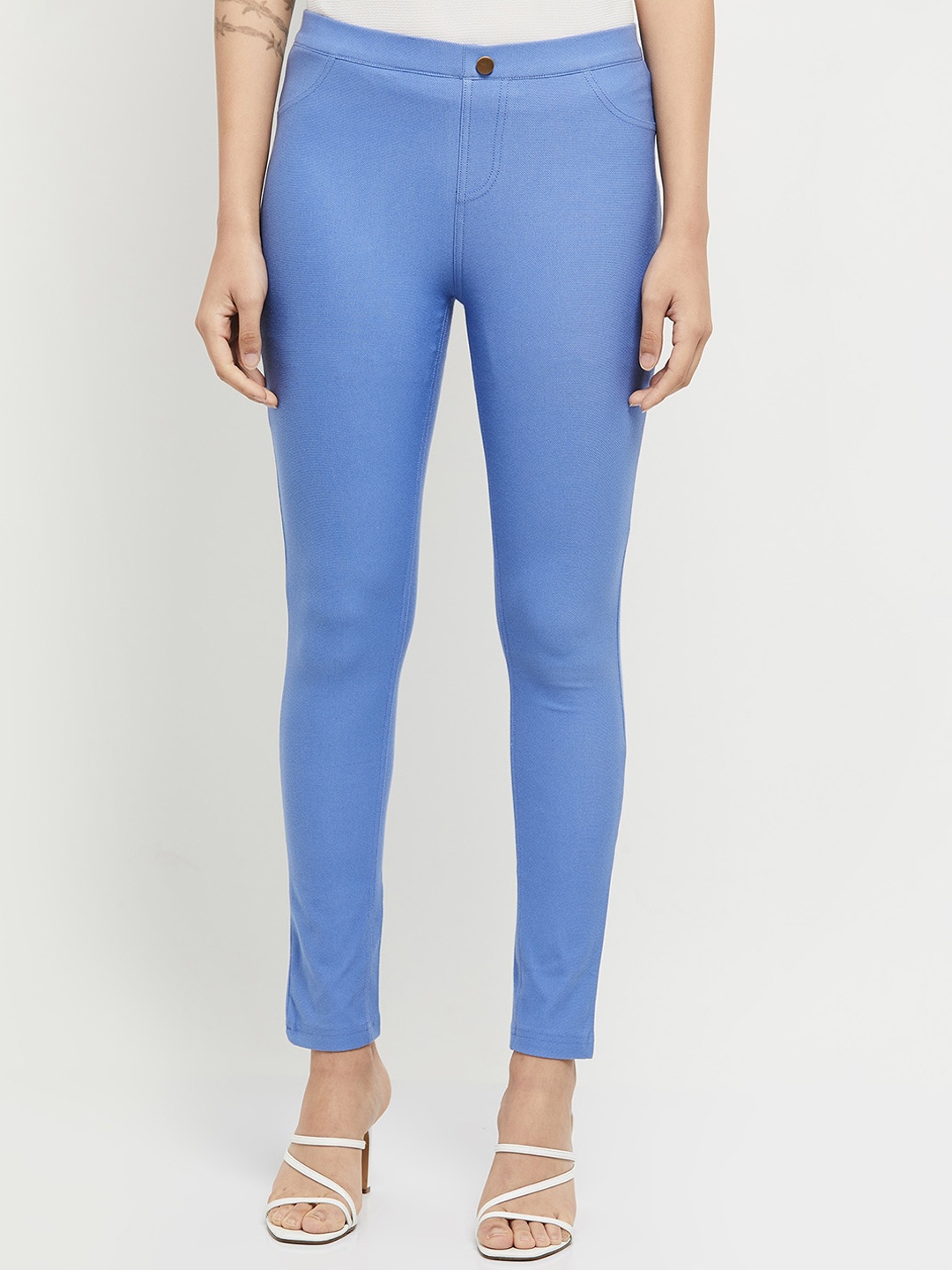 

max Women Blue Mid-Rise Casual Jeggings