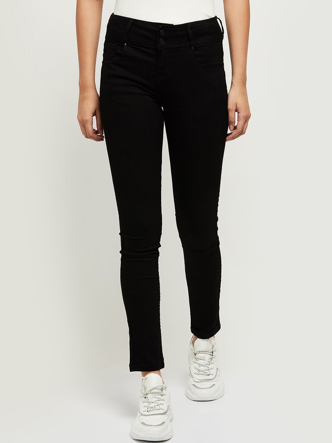 

max Women Black Mid-Rise Jeans