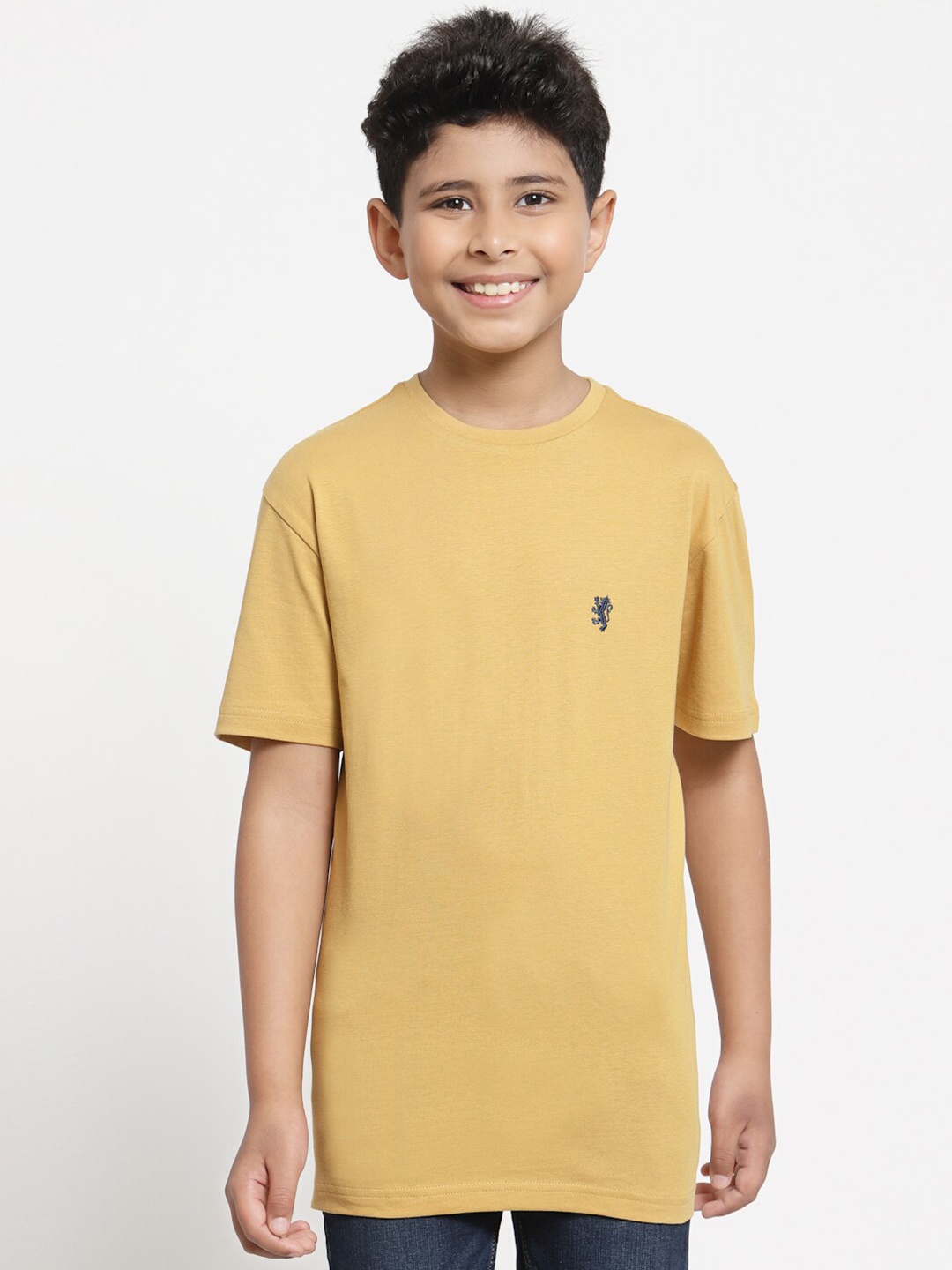 

Red Tape Boys Khaki Drop-Shoulder Sleeves Pure Cotton T-shirt