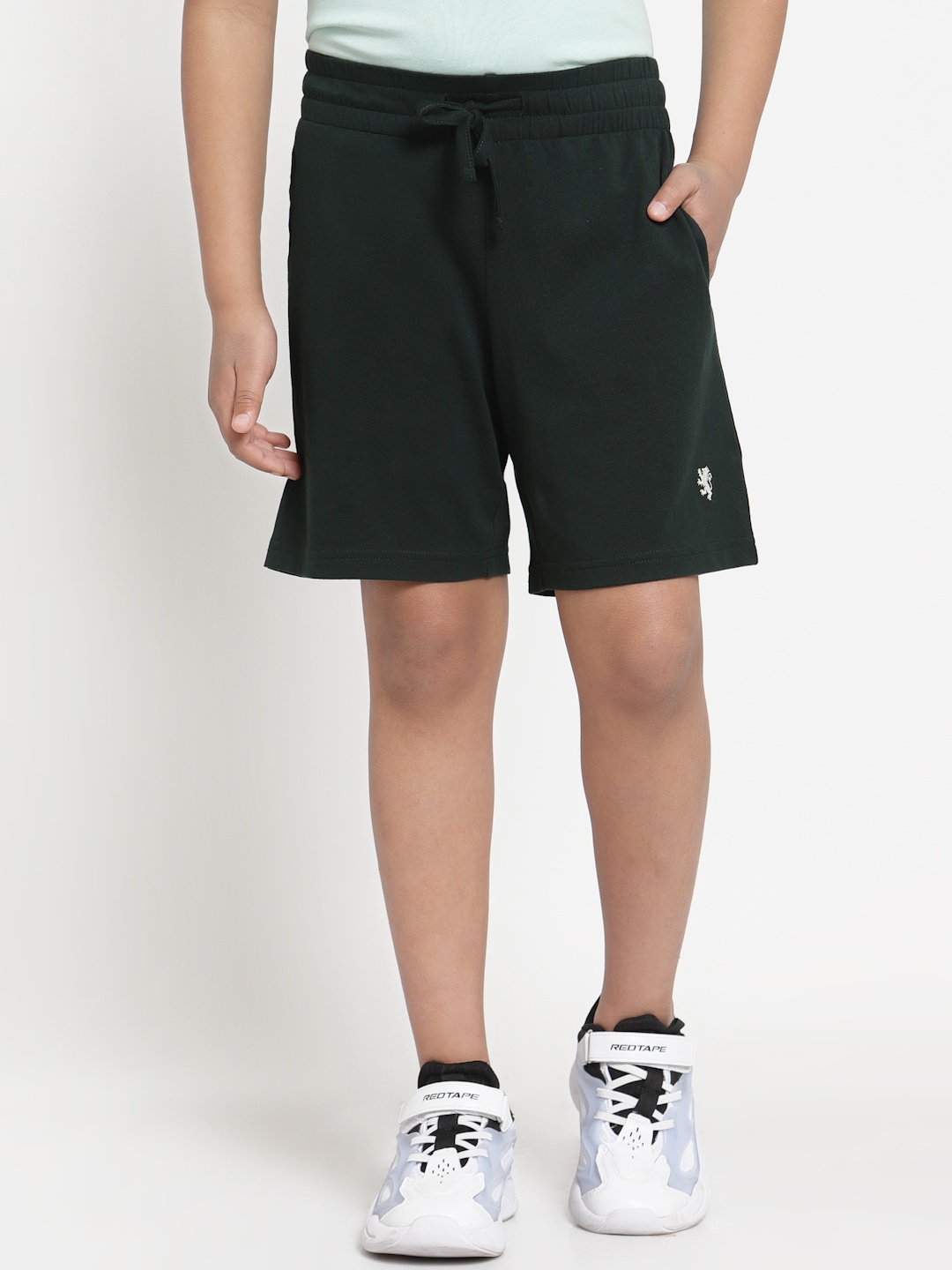 

Red Tape Boys Green Pure Cotton Regular Fit Sports Shorts