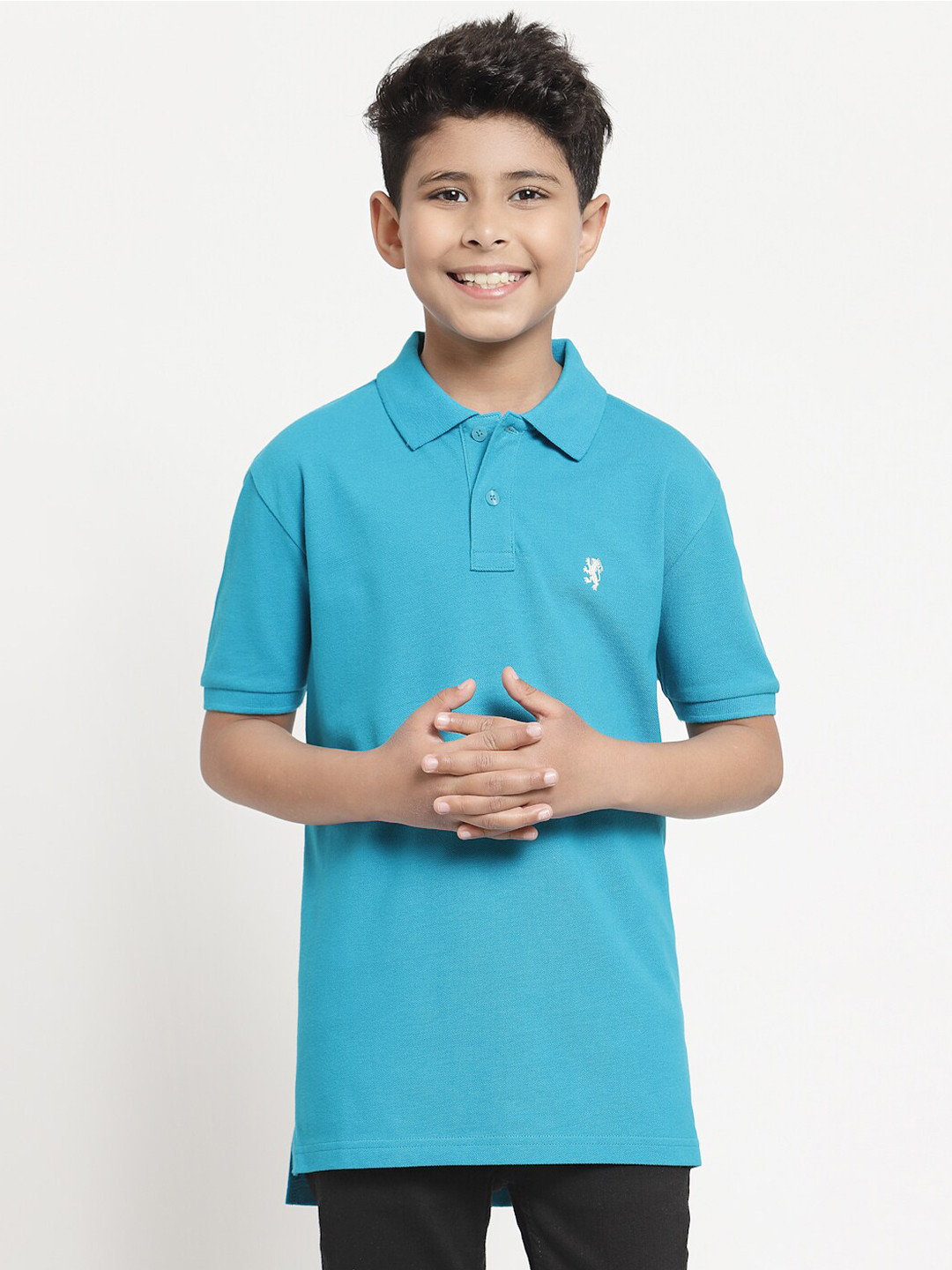 

Red Tape Boys Blue Polo Collar Applique Pure Cotton T-shirt