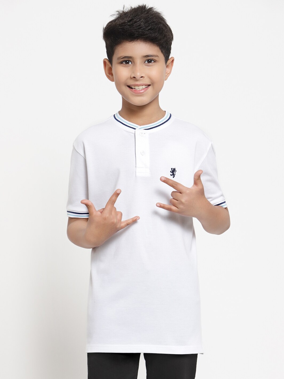 

Red Tape Boys White Henley Neck Pure Cotton T-shirt