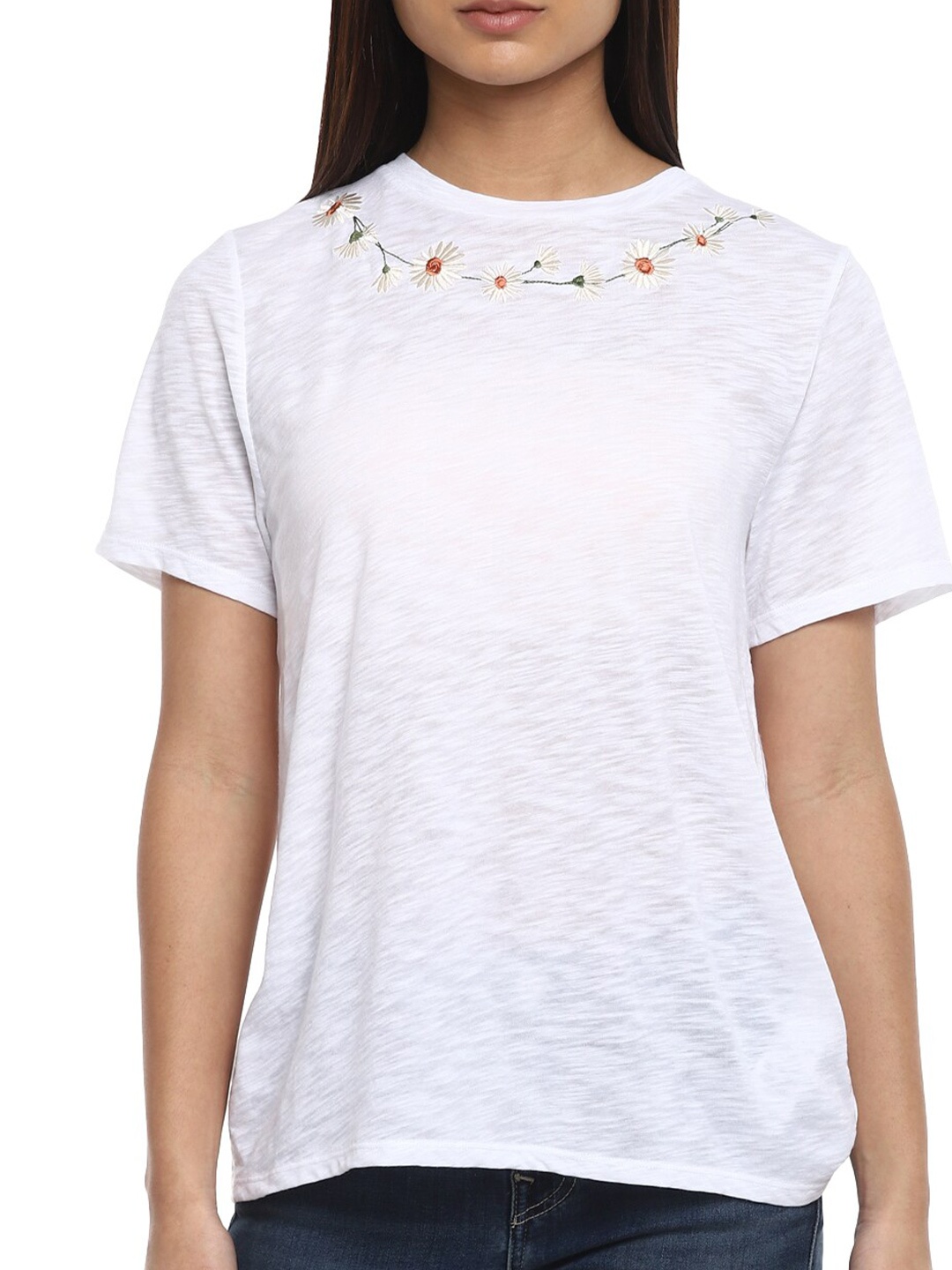 

Ted Baker Women White Self Design Embroidered Pure Cotton Top