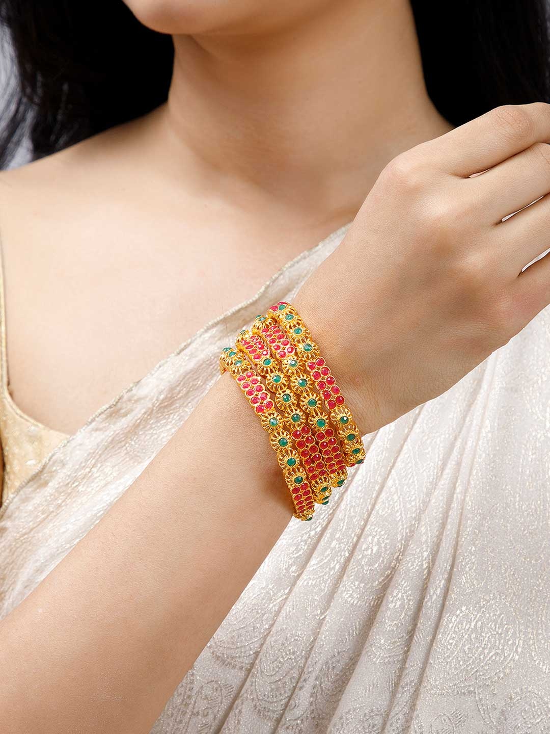 

Anouk Set Of 2 Gold-Plated Stone studded Bangle