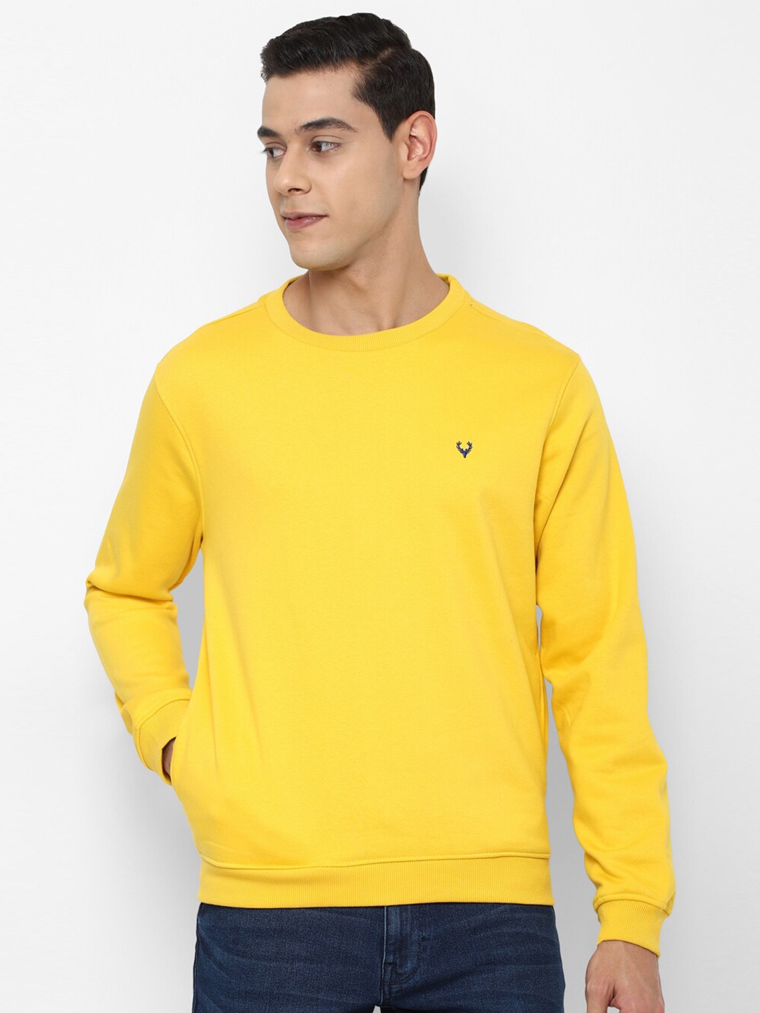 

Allen Solly Men Yellow Pure Cotton Sweatshirt