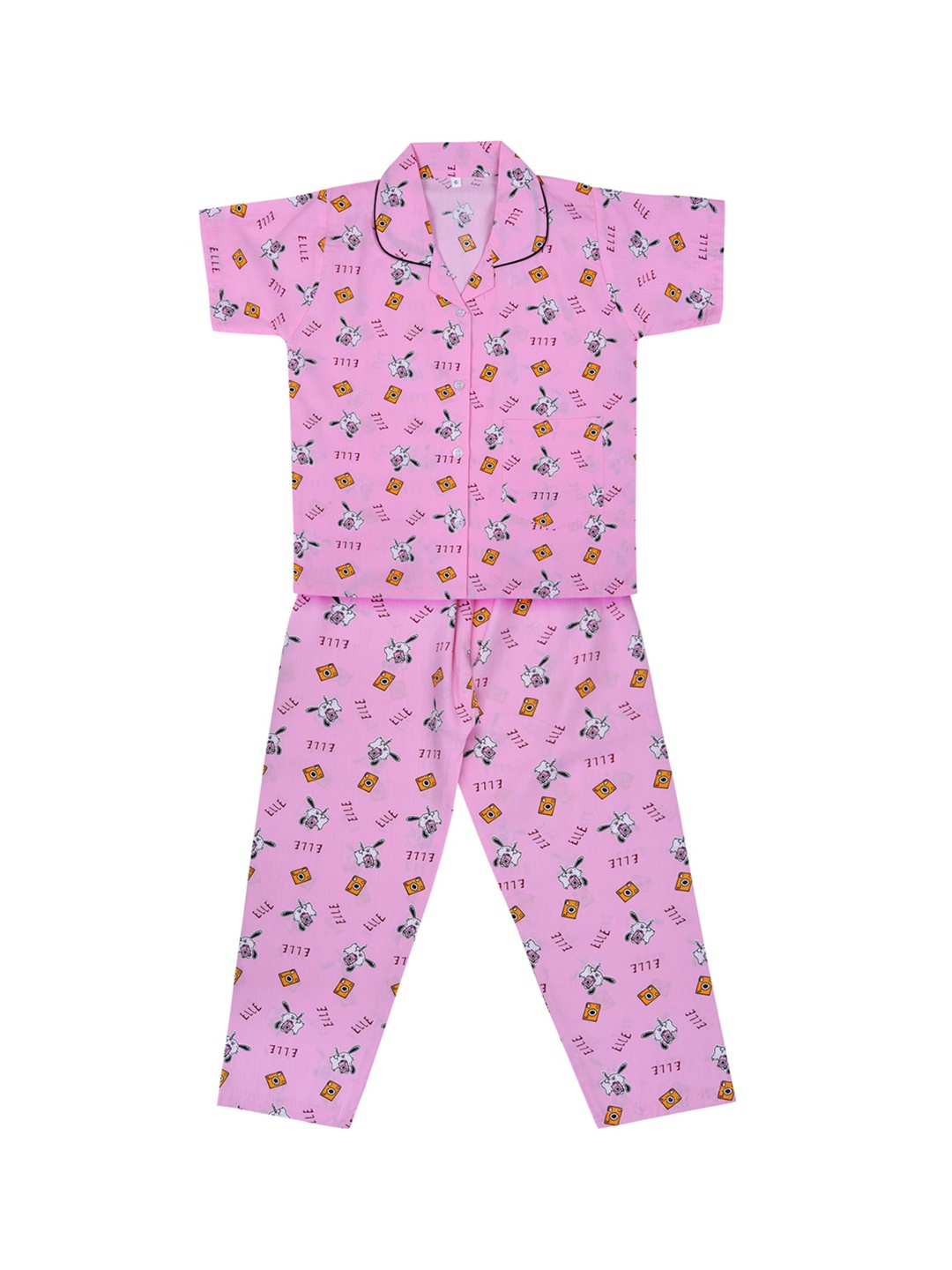 

Wish Karo Girls Pink Printed Night suits