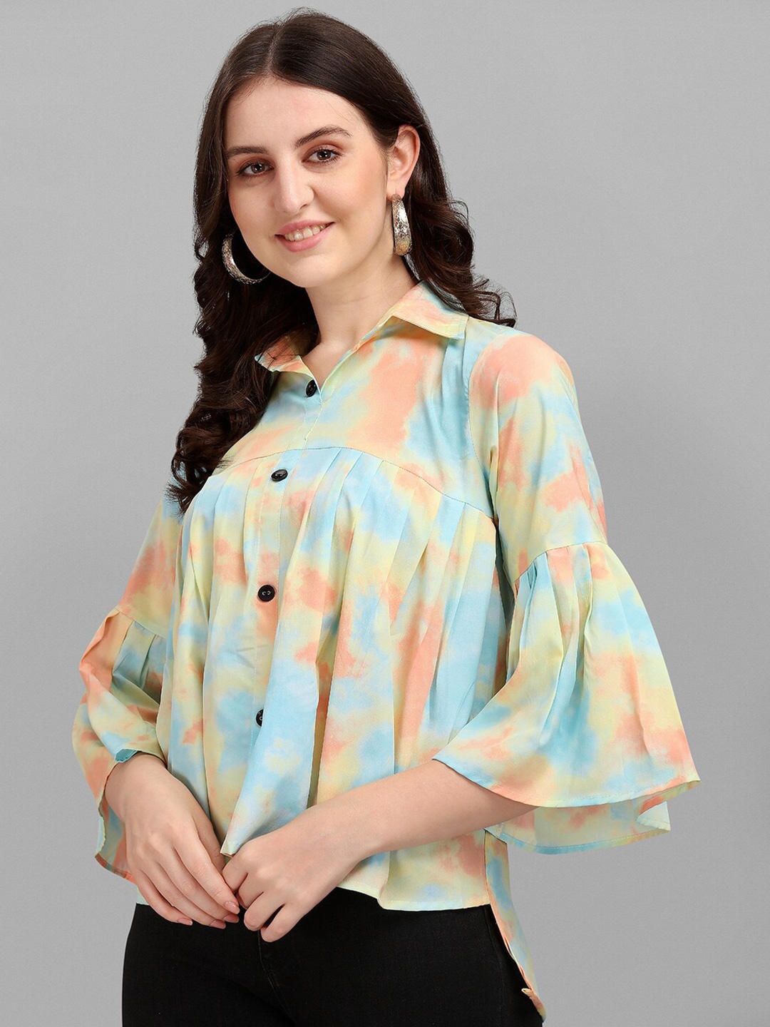 

Amrutam Fab Multicoloured Print Crepe Top, Multi