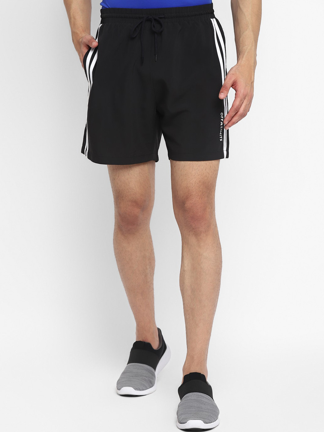 

OFF LIMITS Men Black Slim Fit Training or Gym Sports Shorts with Antimicrobial Technology