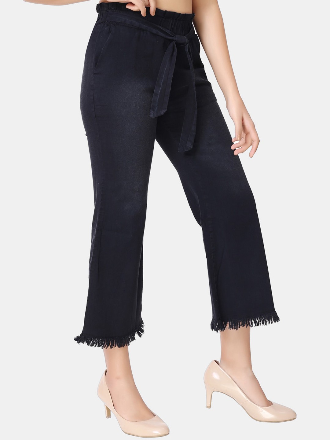 

ZRI Women Black Bootcut High-Rise Light Fade Stretchable Jeans