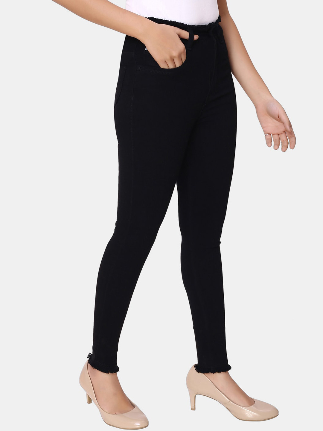 

ZRI Women Black Skinny Fit High-Rise Stretchable Jeans