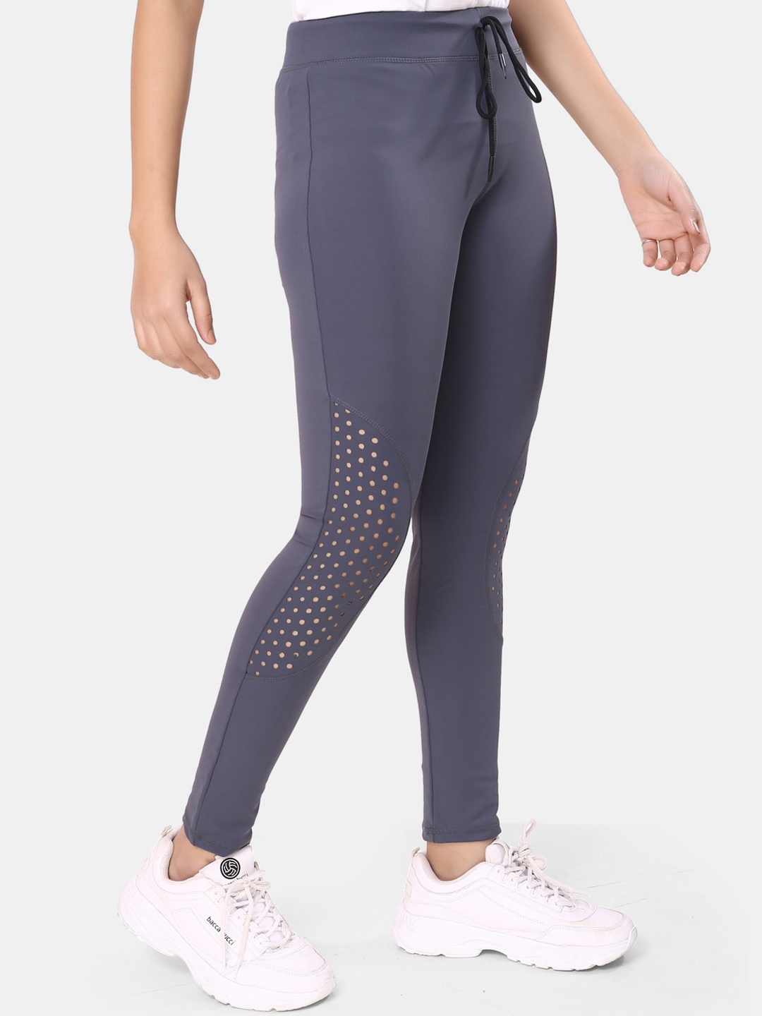 

ZRI Women Grey Solid Fitted Cotton Tights
