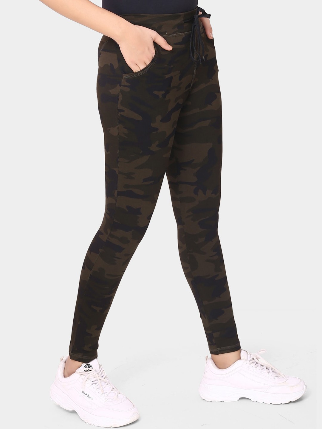 

ZRI Olive Green Camouflage Track Pants