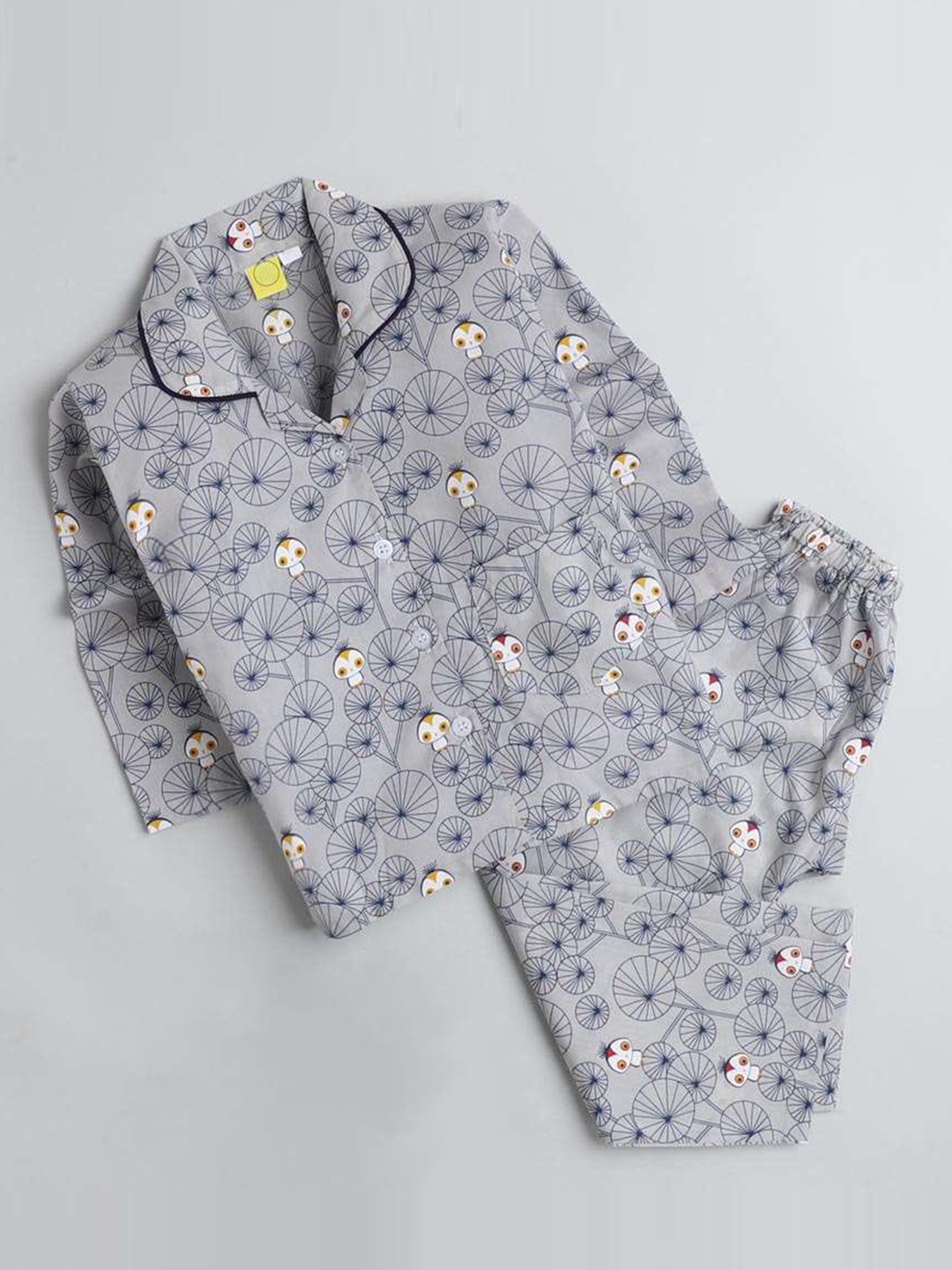 

The Magic Wand Unisex Kids Grey Printed Night suit