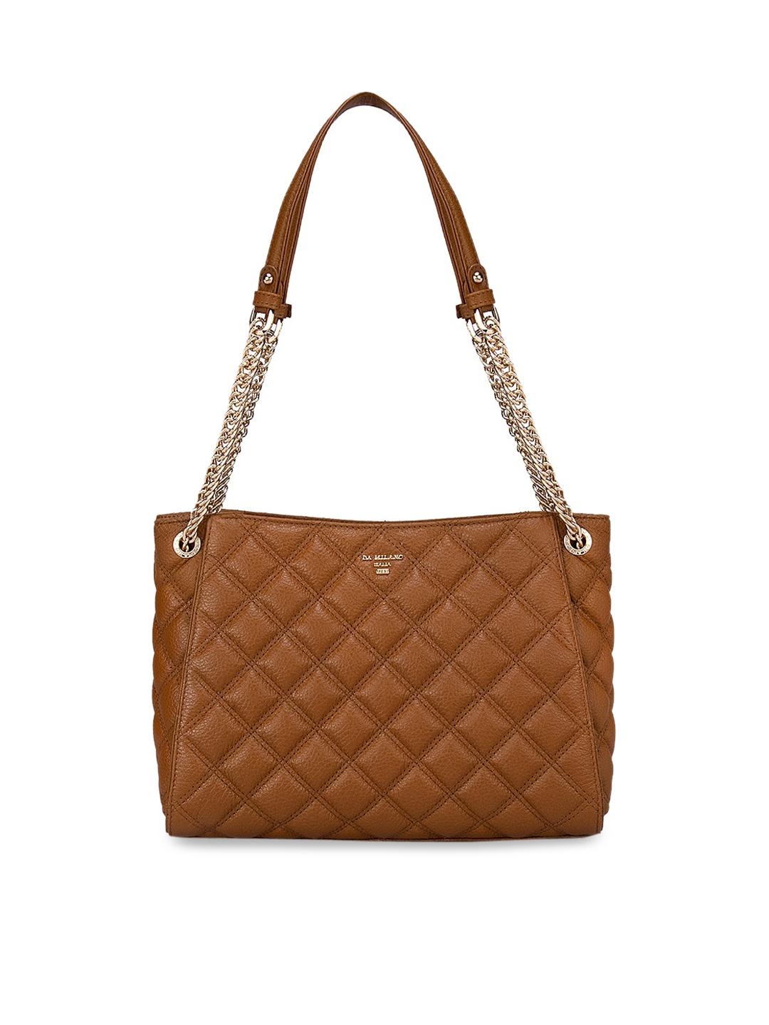 

Da Milano Pink Leather Structured Shoulder Bag with Quilted