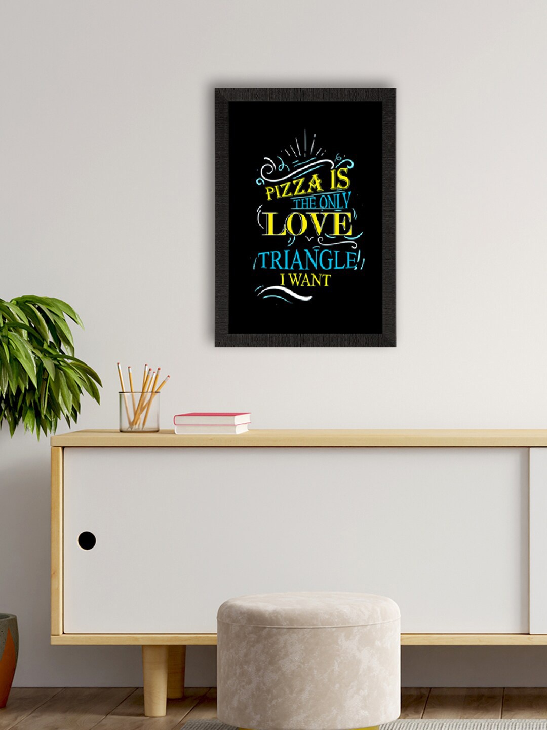 

eCraftIndia Black & Blue Motivational Quote Printed Framed UV Art Painting