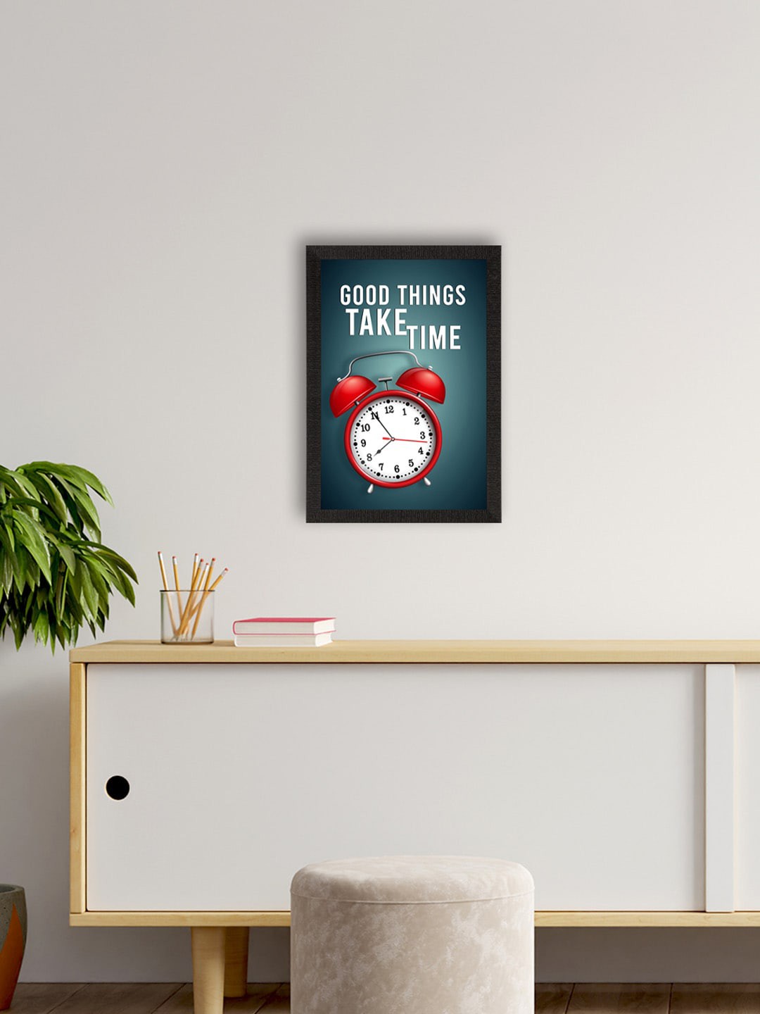 

eCraftIndia Grey & White Motivational Quote Satin Framed UV Wall Art Painting