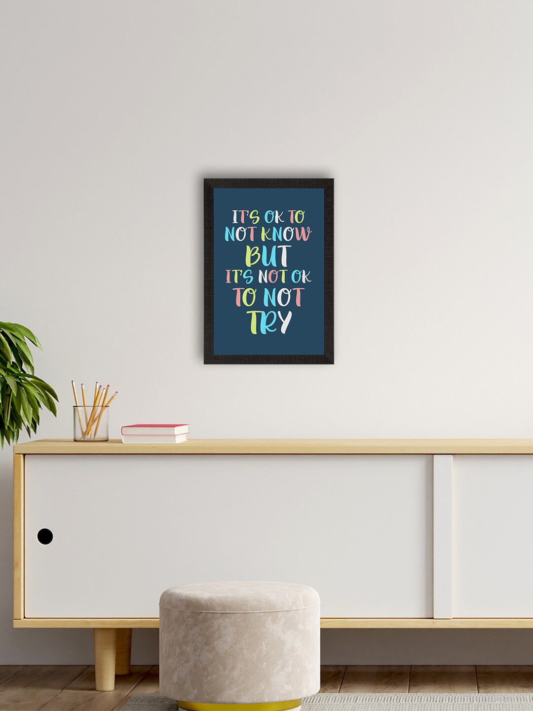 

eCraftIndia Blue Motivational Quote Wall Painting