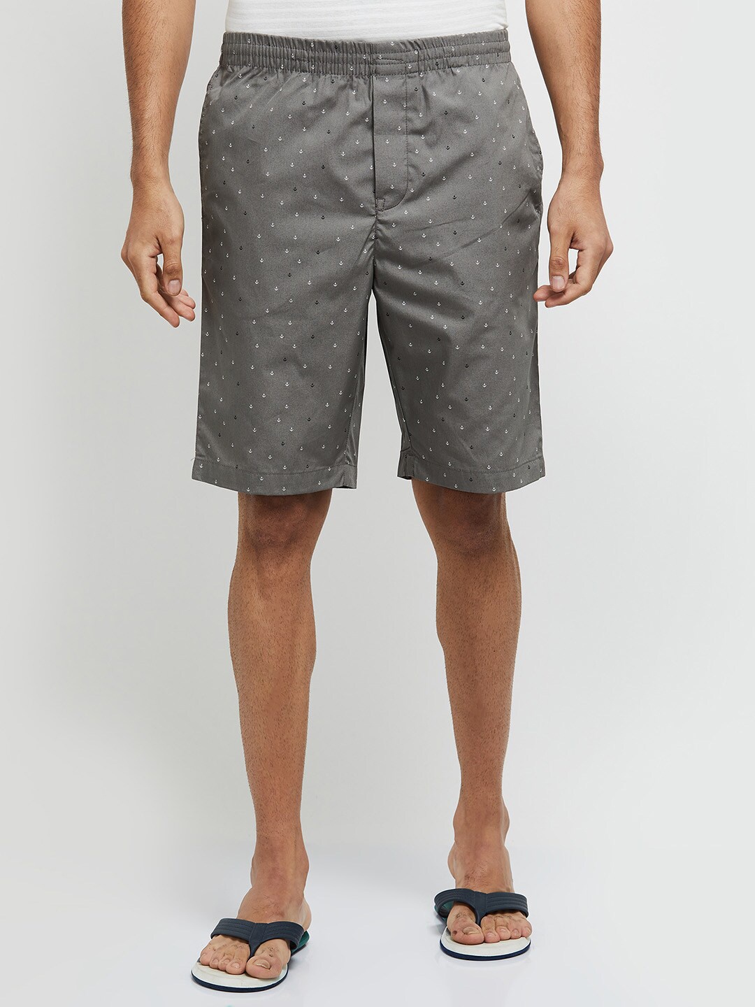 

max Men Charcoal Printed Lounge Shorts