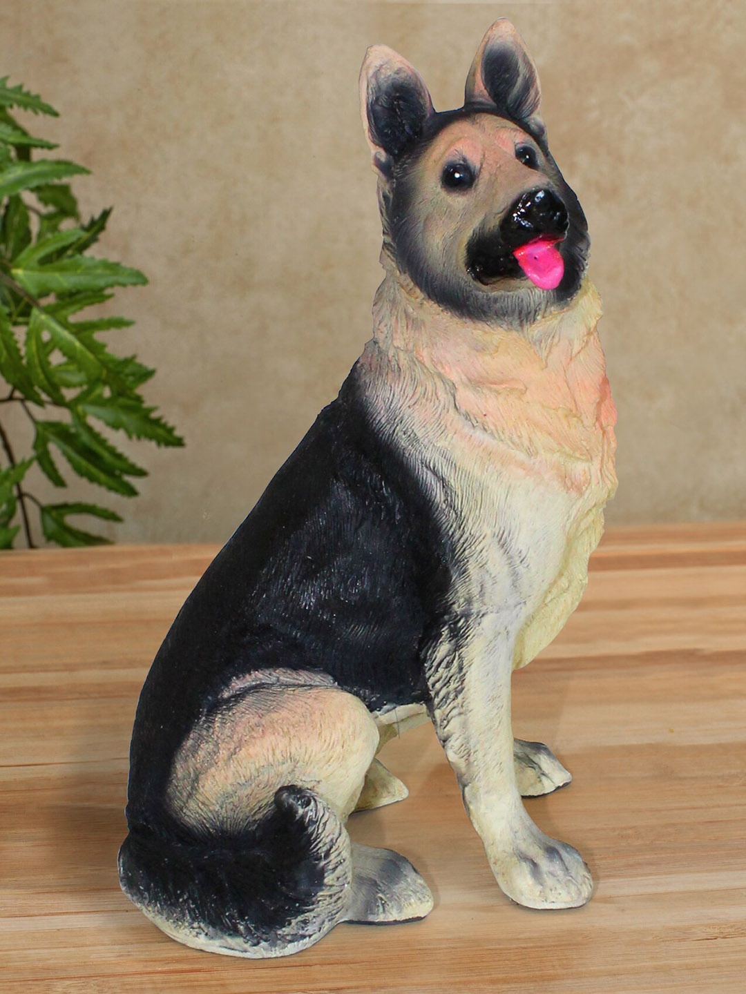 

TIED RIBBONS Black Dog Statue Showpiece Garden Accessories