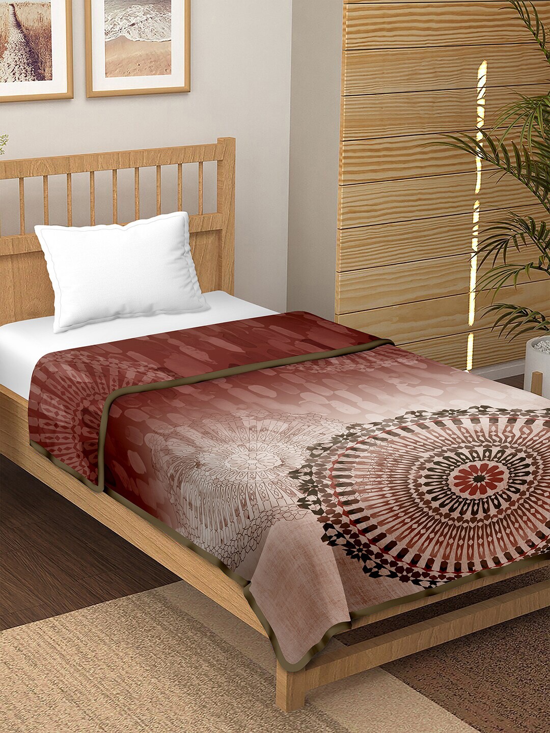 

BELLA CASA Multicoloured 180 GSM Single Bed Geometric AC Room Cotton Dohar, Multi