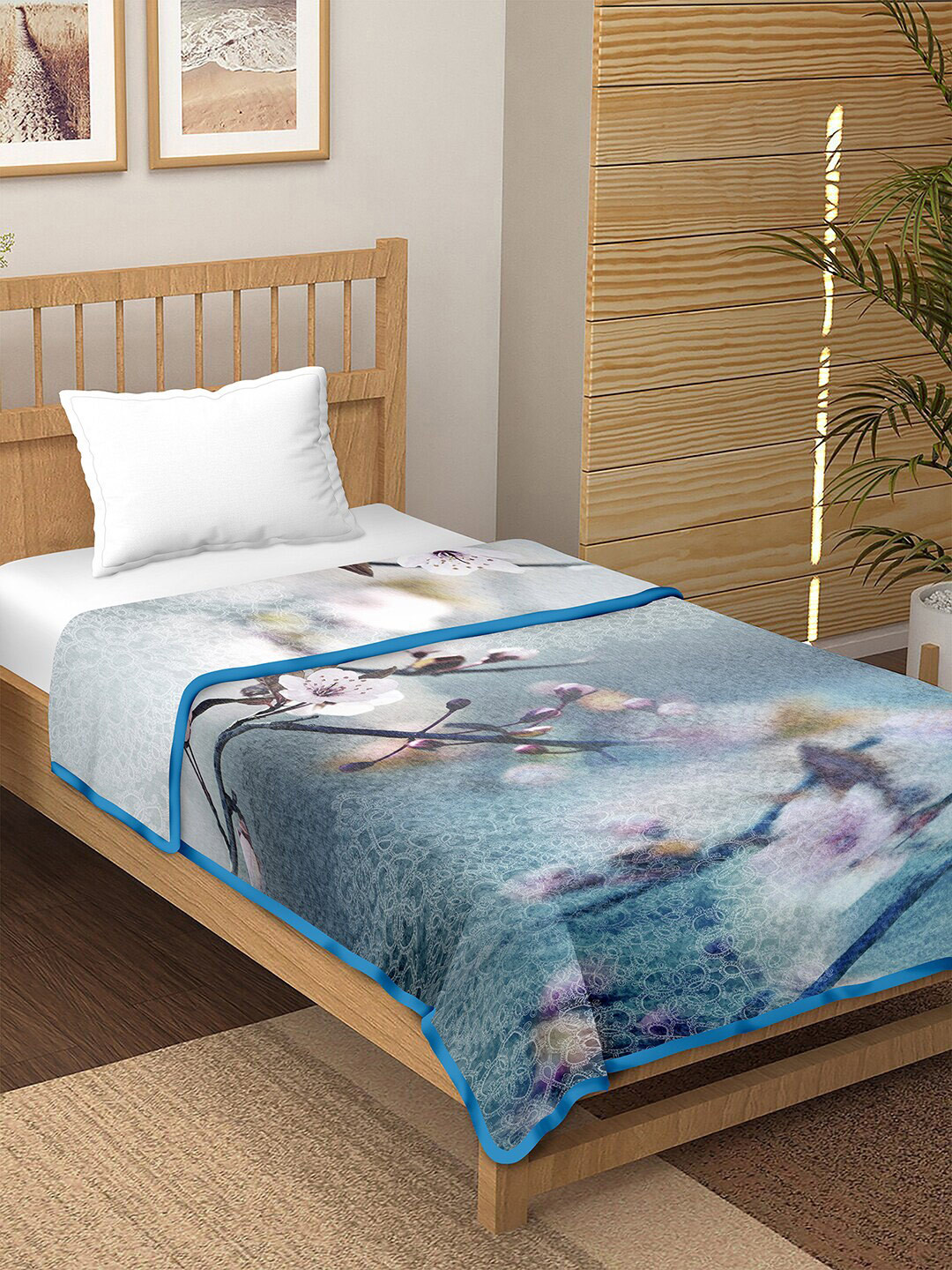 

BELLA CASA White Floral 180 GSM Cotton Single Bed Dohar