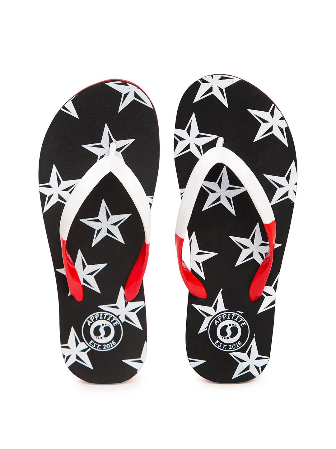 

APPITITE Women Black & White Printed Rubber Slip-On