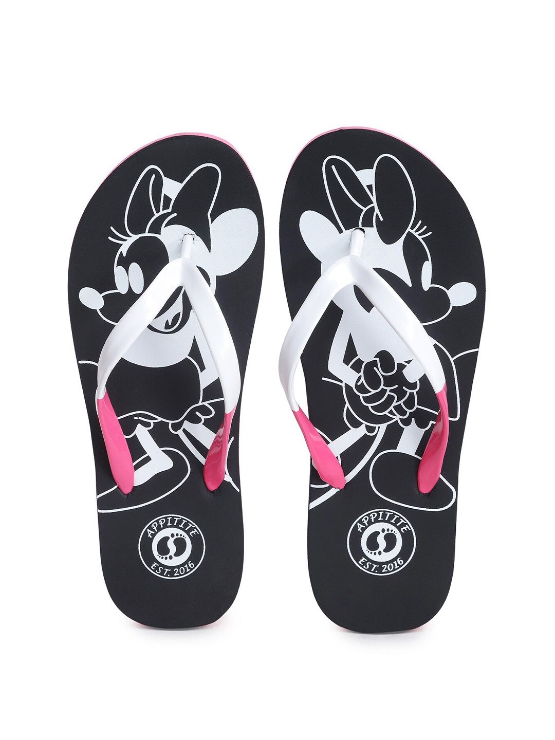 

APPITITE Women Black & White Printed Rubber Slip-On