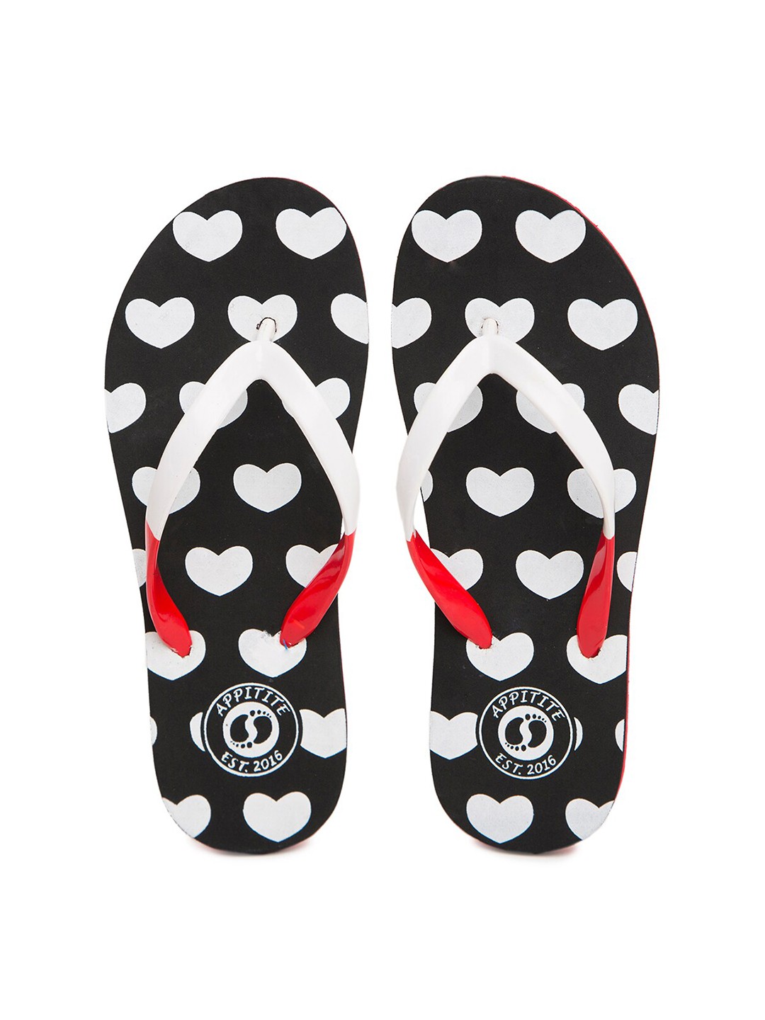 

APPITITE Women Black & White Printed Rubber Slip-On
