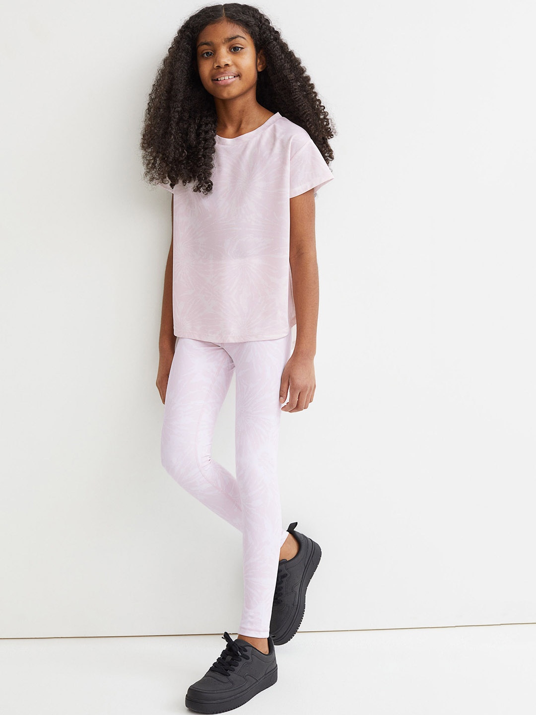 

H&M Girls Pink Block-Coloured Sports Leggings