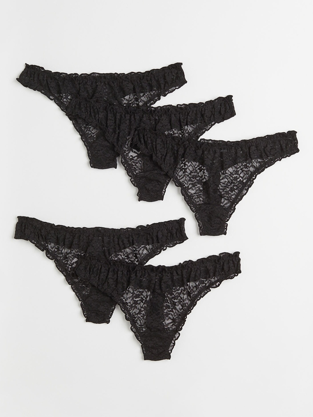 

H&M Women Black 5-Pack Cotton Thong Briefs