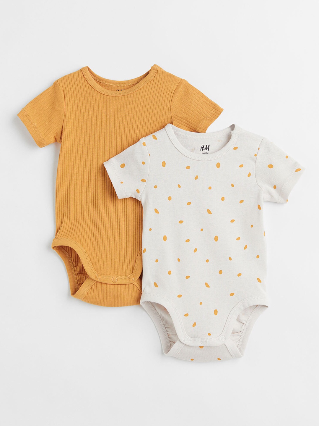 

H&M Boys Pack of 2 Cotton Bodysuits, White