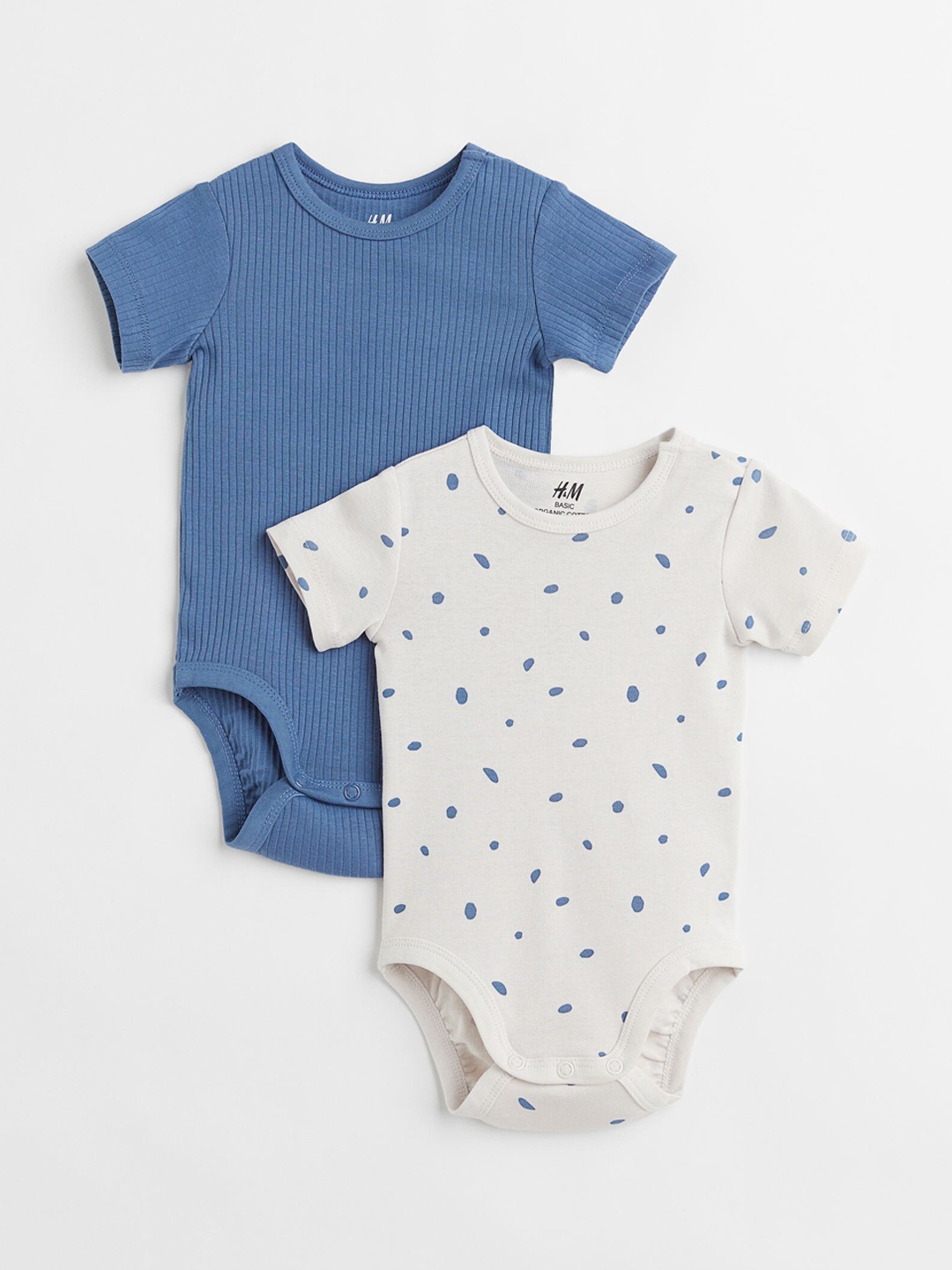 

H&M Boys 2-Pack Cotton Bodysuits, Blue