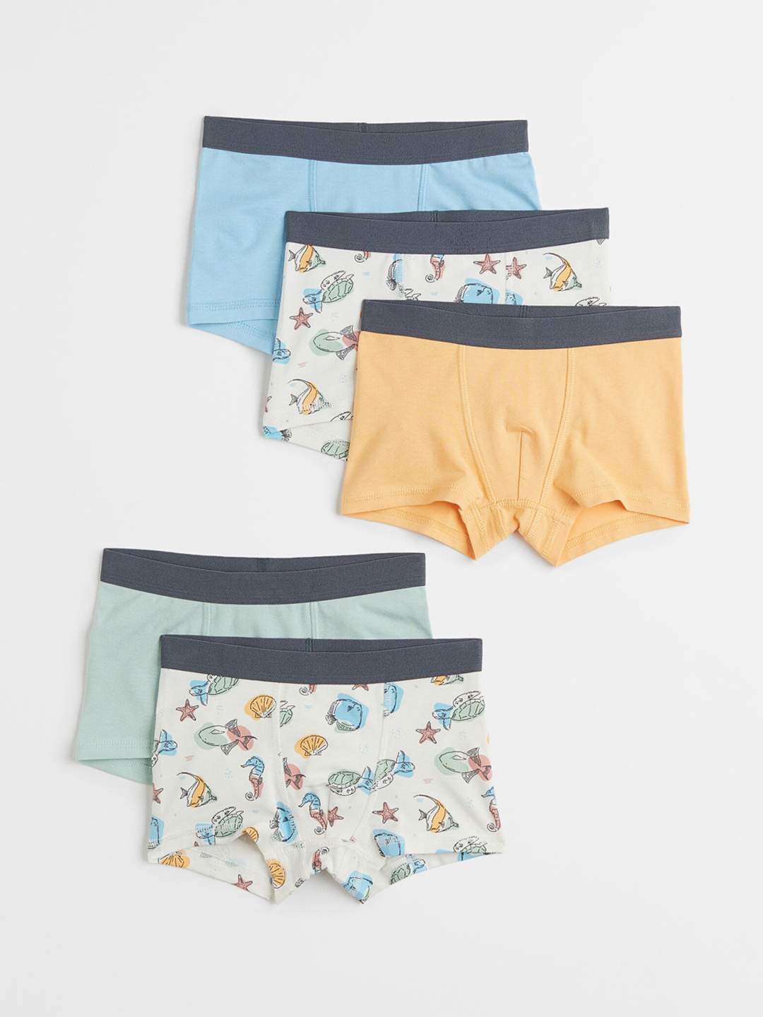 

H&M Boys White & Green 5-Pack Boxer Shorts