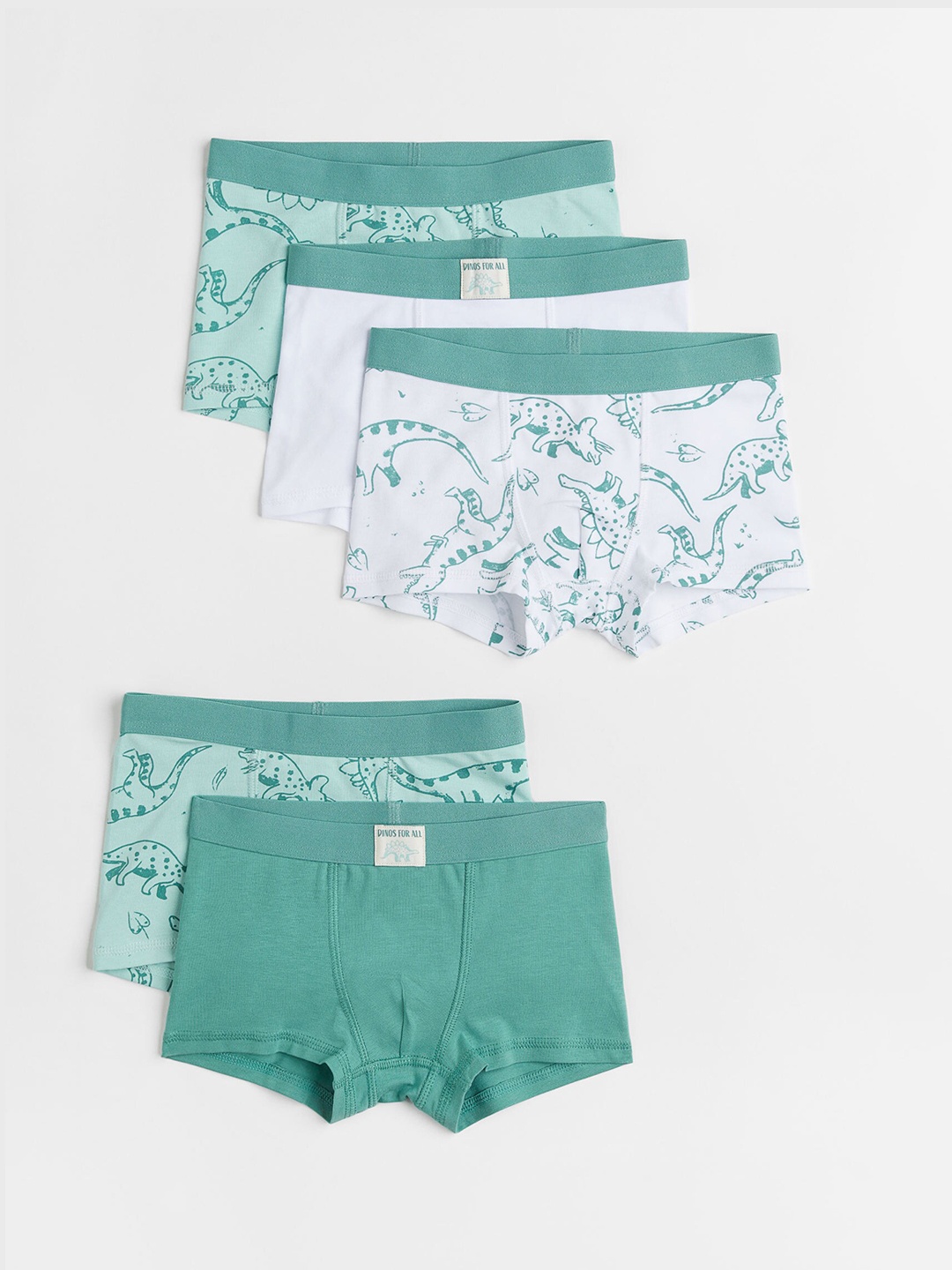 

H&M Boys Printed 5-Pack Boxer Shorts, Turquoise blue