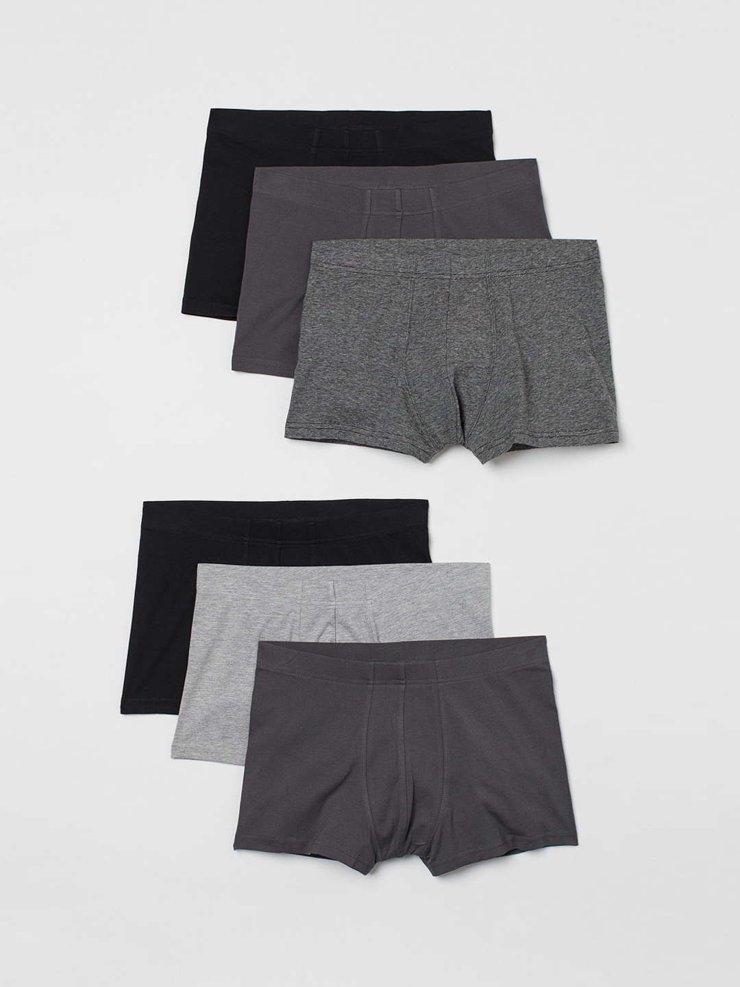 

H&M Men 6-Pack Short Cotton Trunks - 0764488012, Black