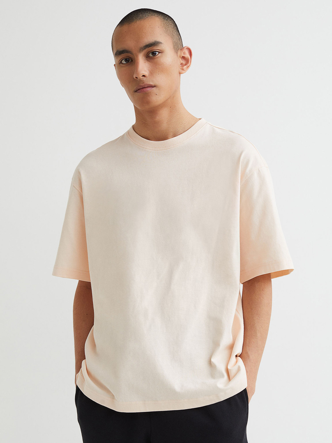 

H&M Men Pink Relaxed Fit T-shirt