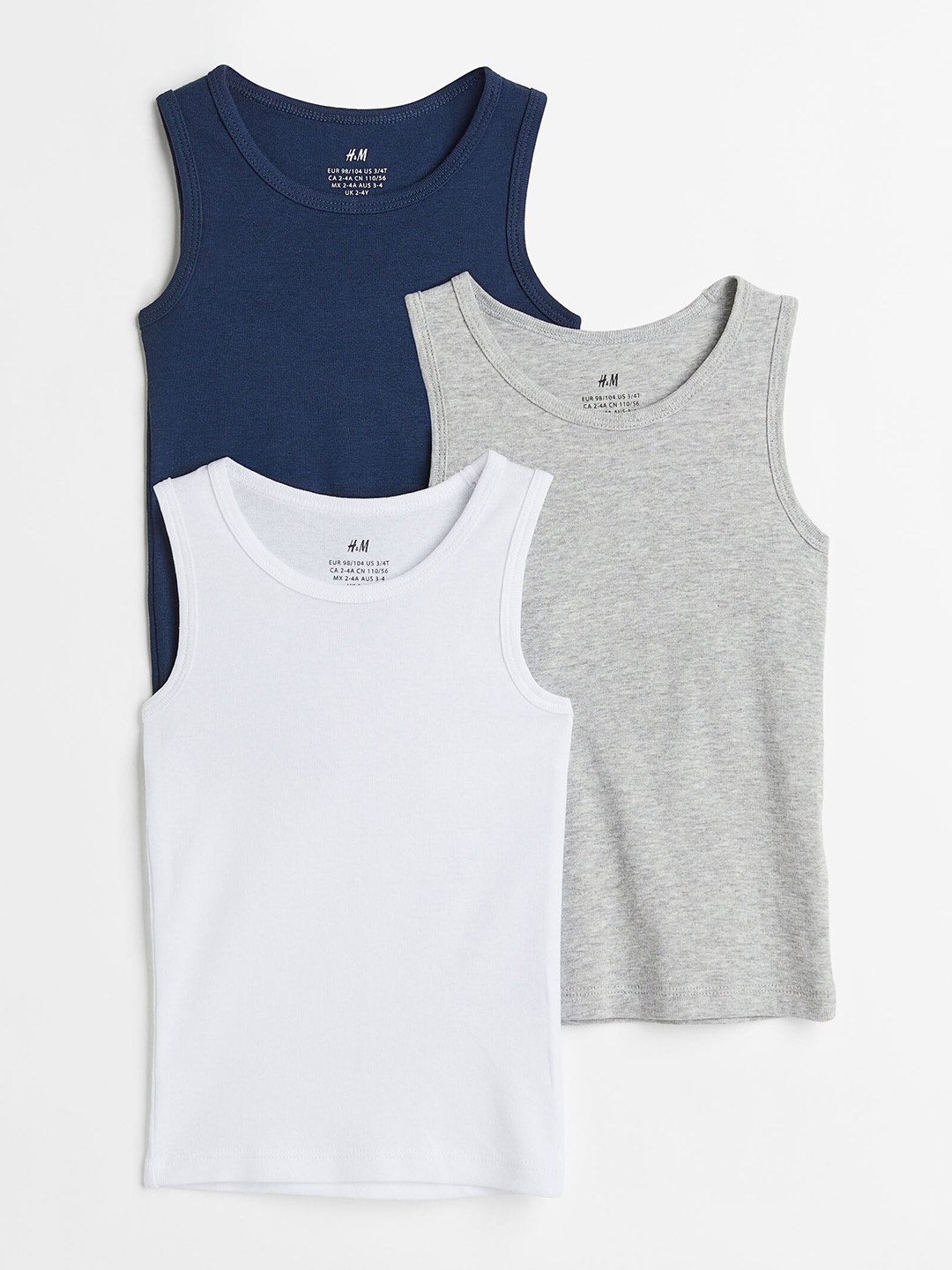 

H&M Boys 3-pack Vest Tops, Navy blue