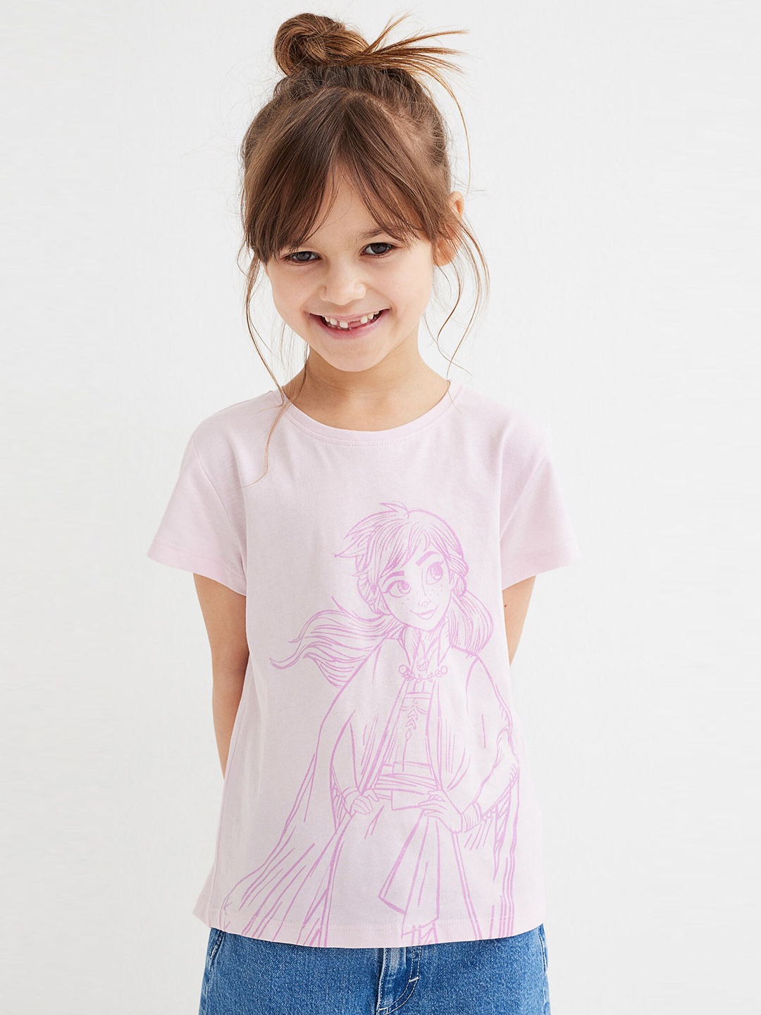 

H&M Girls Pure Cotton 5-Pack Printed Jersey Tops, Blue