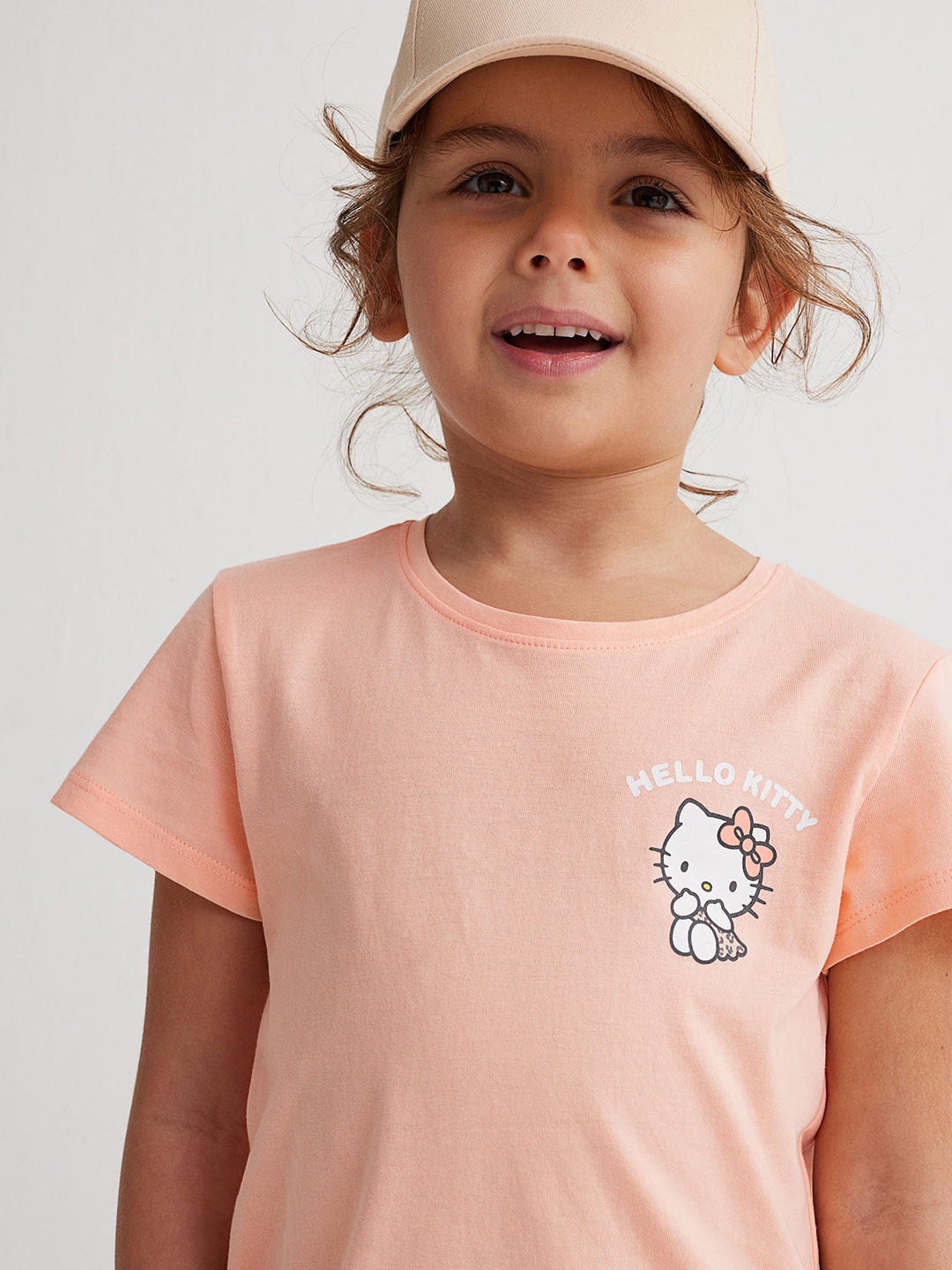 

H&M Girls 3-Pack Printed Jersey Tops, Beige