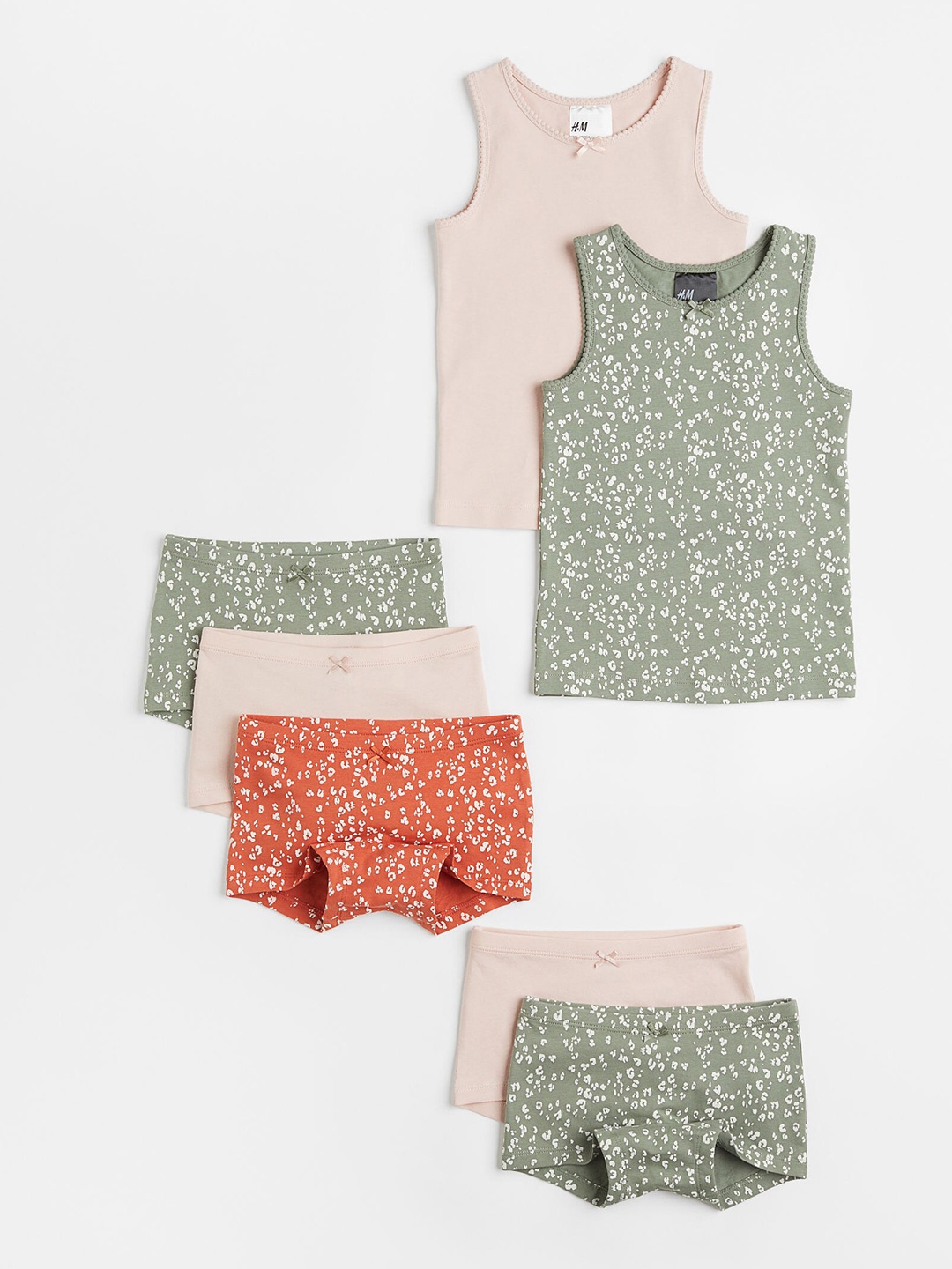 

H&M Girls 7 Piece Cotton Set, Green