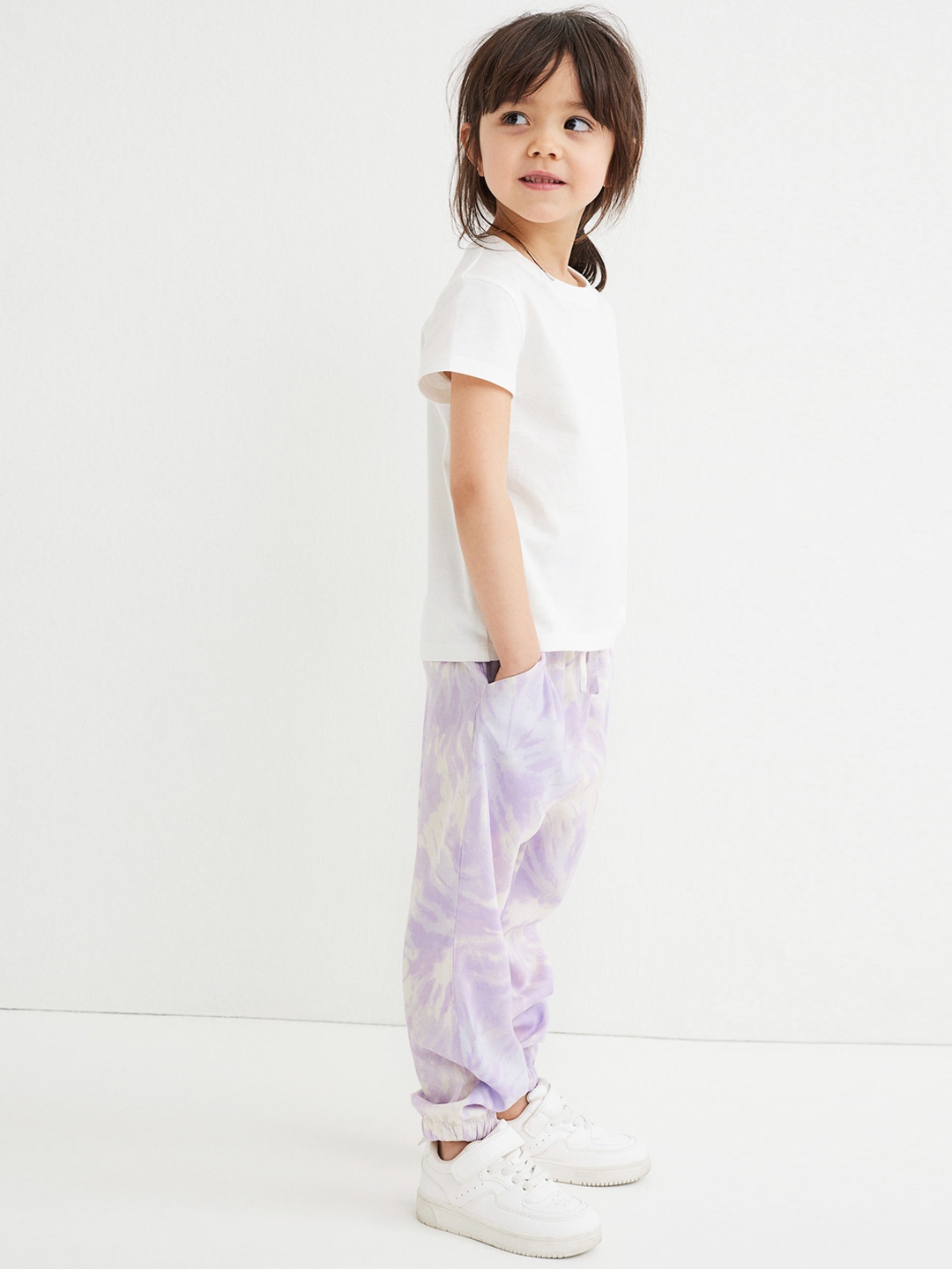 

H&M Girls Purple & White Woven joggers