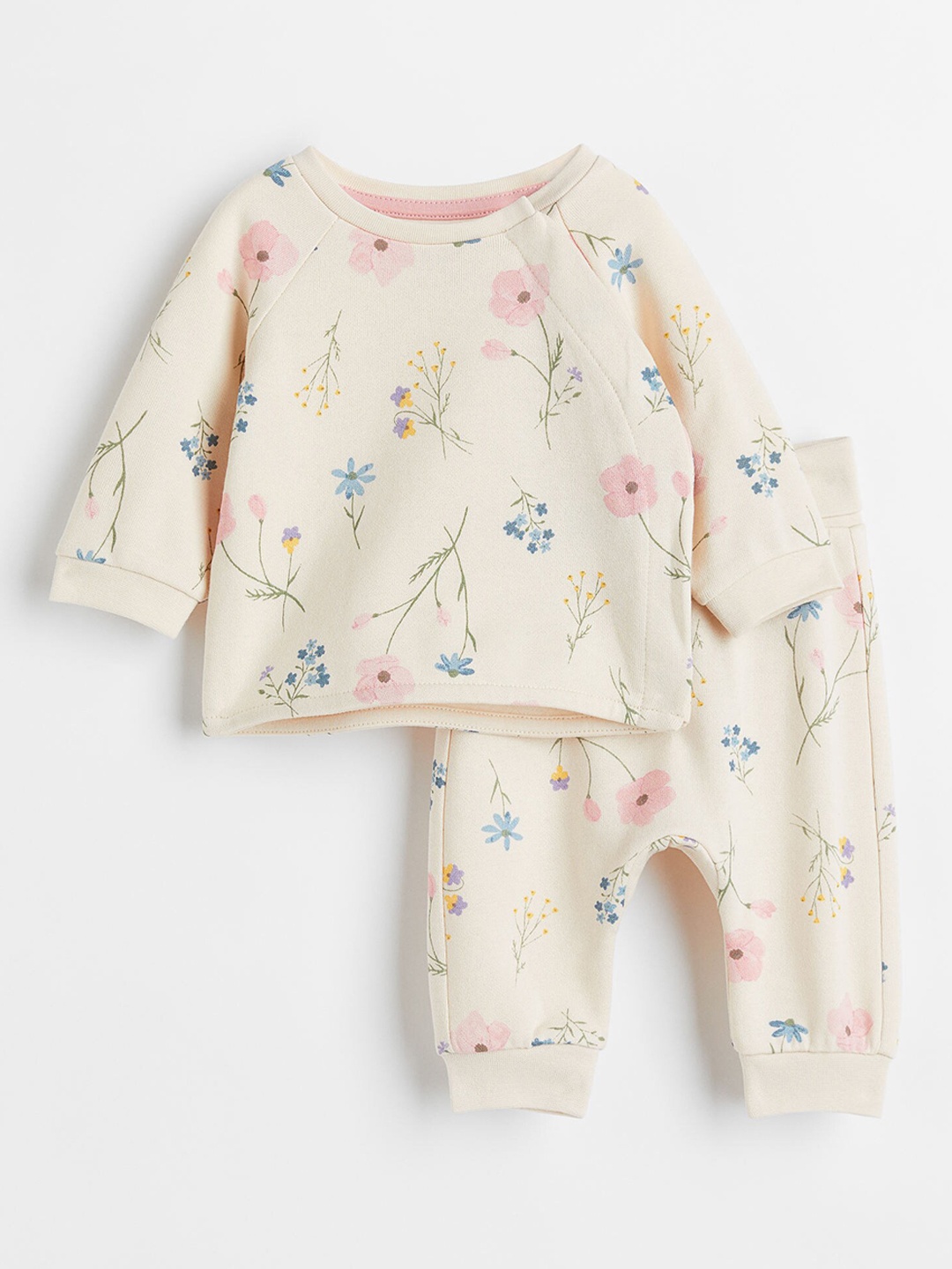 

H&M Girls Beige & Blue 2-Piece Cotton Set