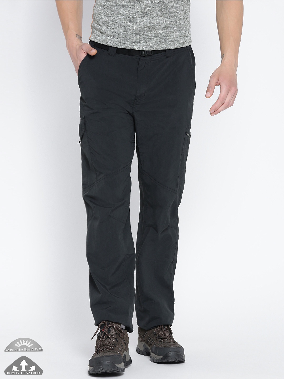 

Columbia Men Black Silver Ridge Low-Rise Hiking Cargos
