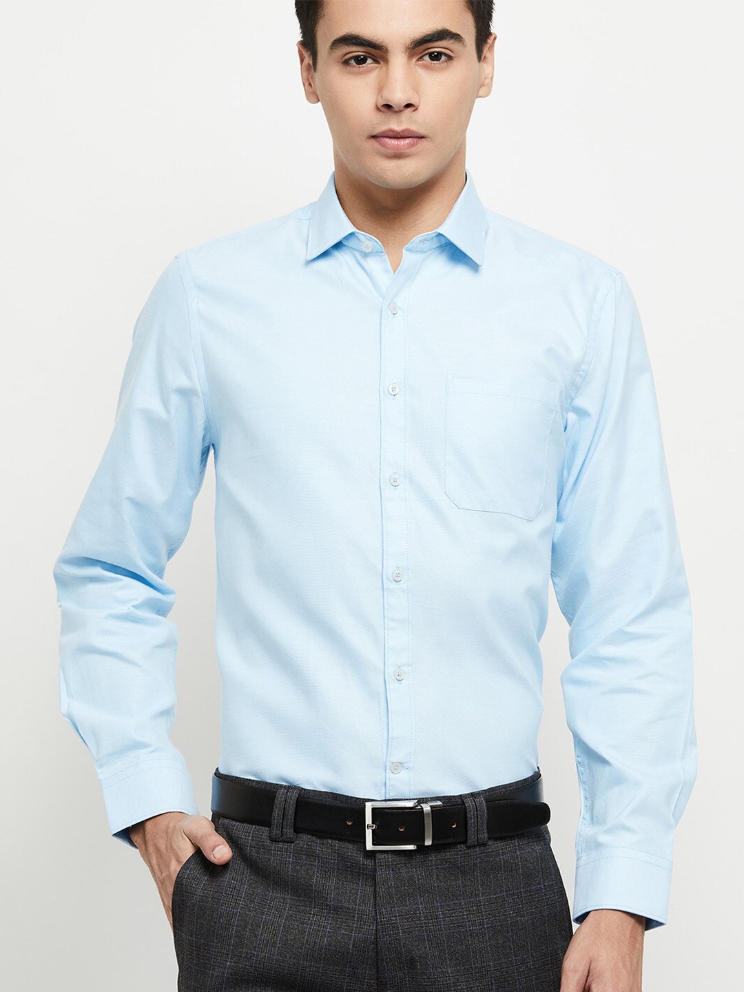 

max Men Blue Regular Fit Formal Shirt