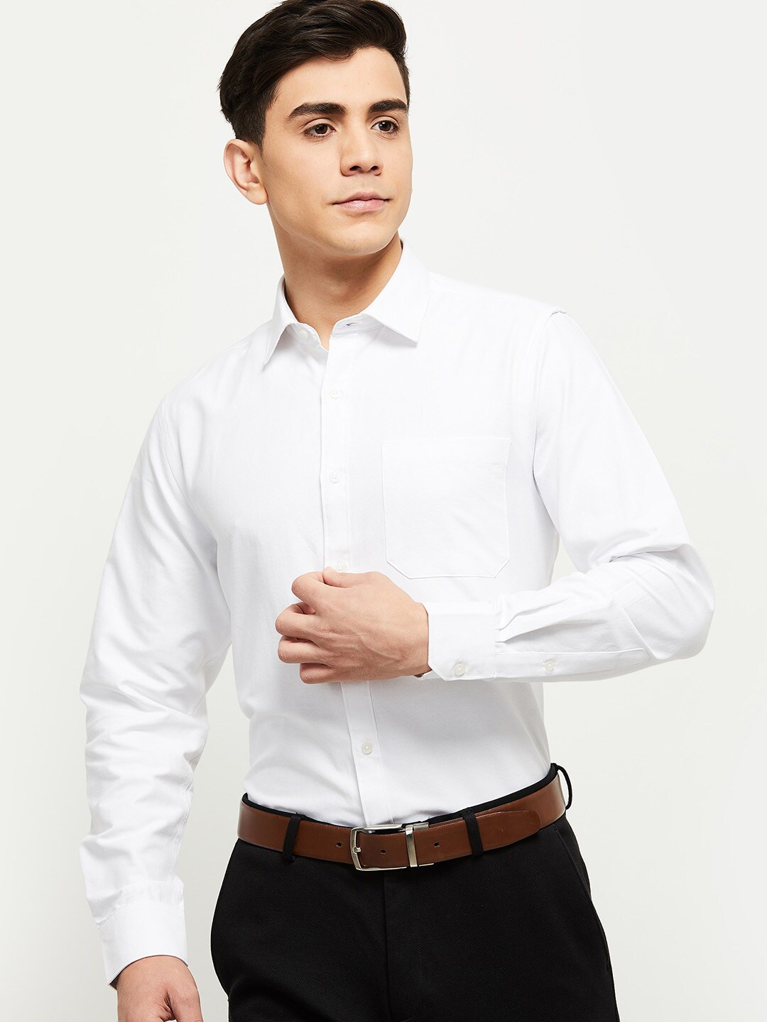 

max Men White Casual Shirt