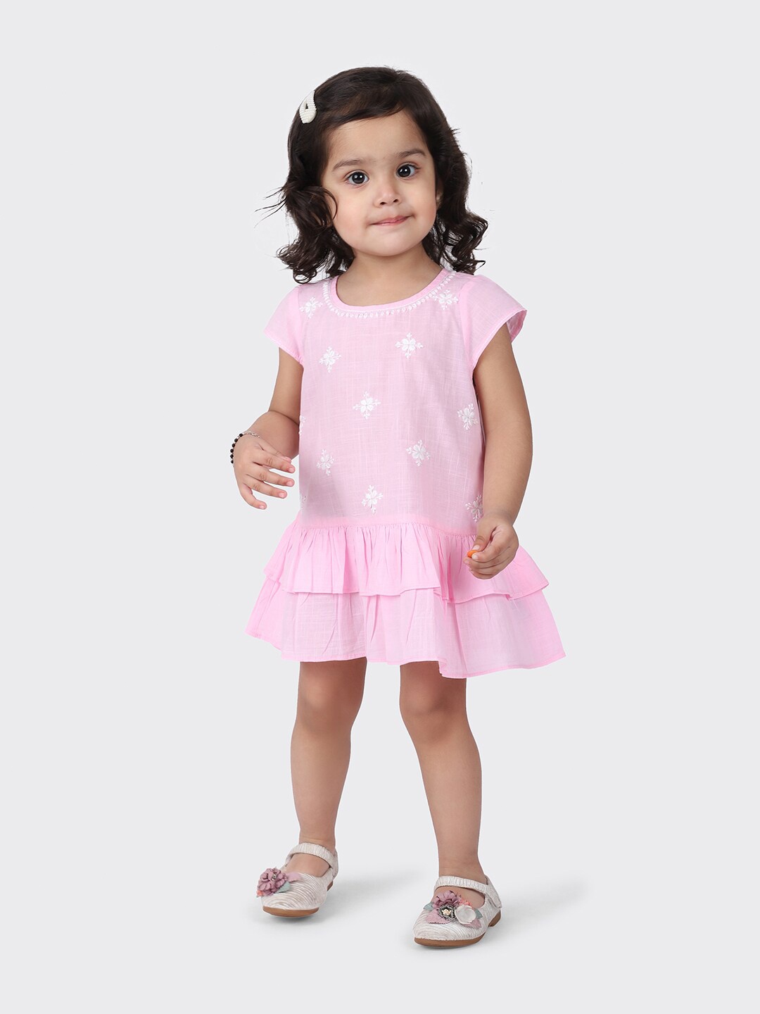 

Fabindia Pink Embroidered Dress