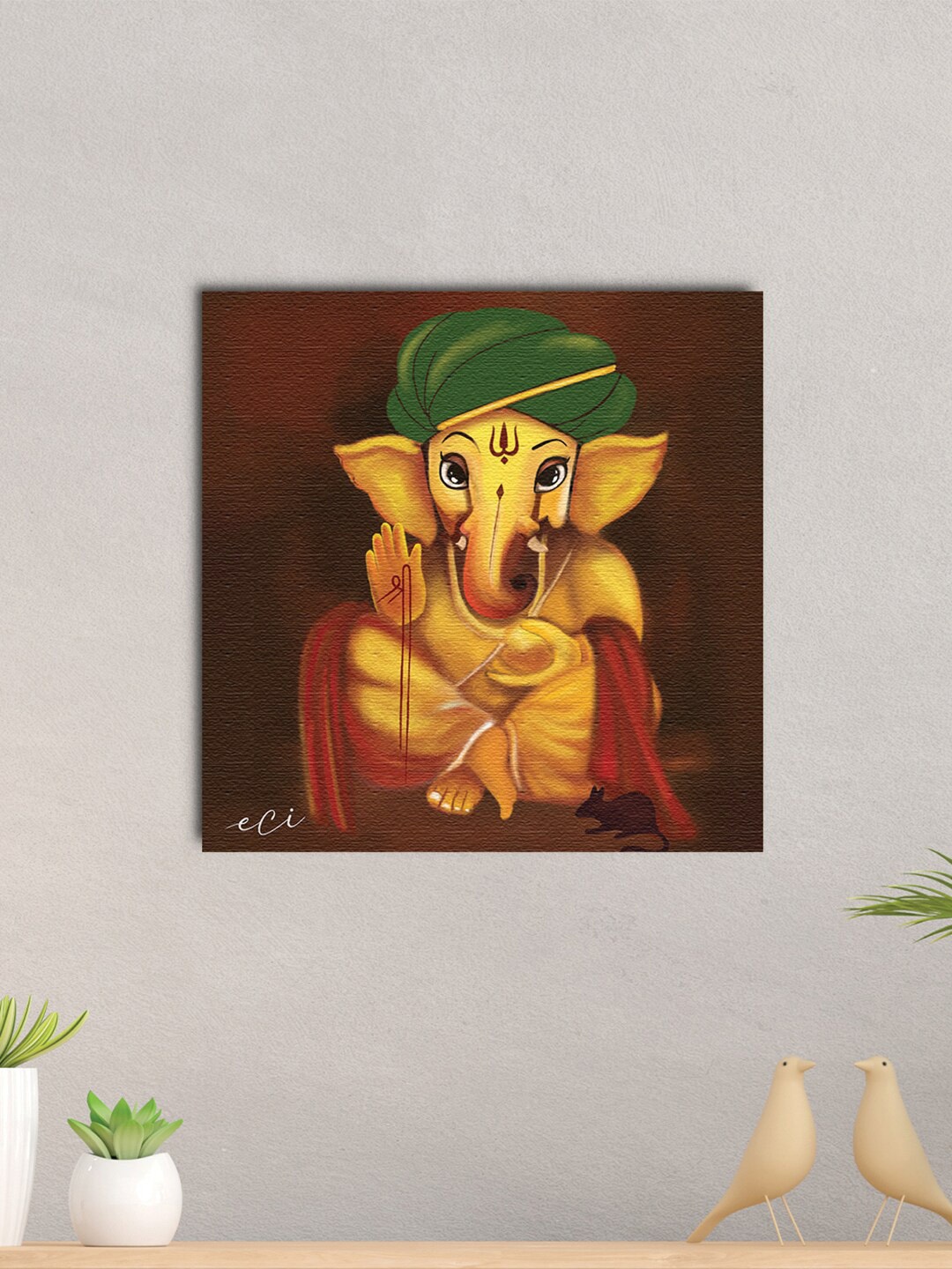 

eCraftIndia Multi God Ganesha Spiritual Canvas Printed Wall Painting