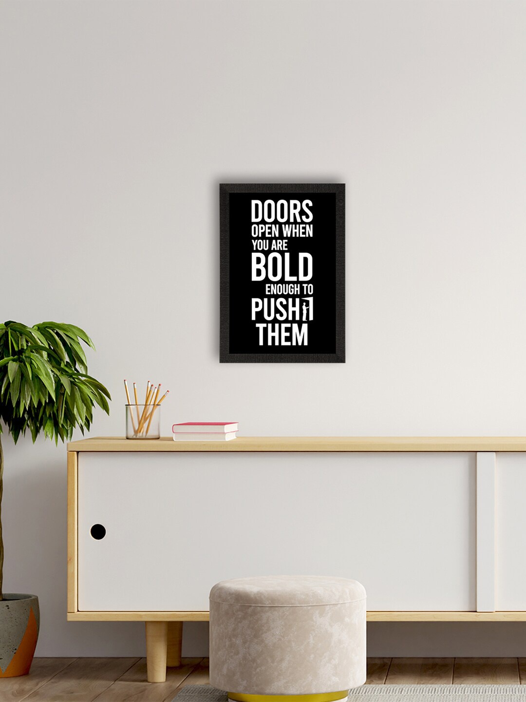 

eCraftIndia Black & White Motivational Quote Satin Matt Texture UV Wall Art Painting